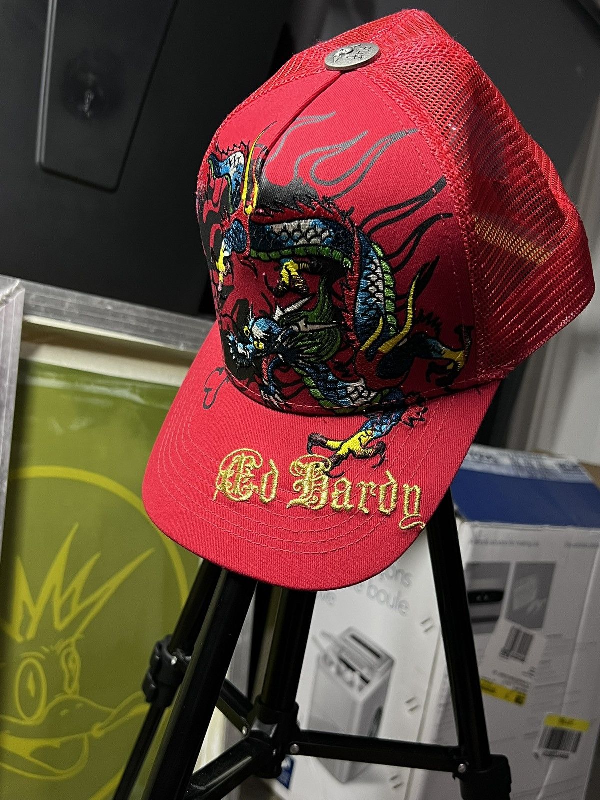 Ed Hardy Ed Hardy Dragon and Skull Trucker Hat Size ONE SIZE - 1 Thumbnail