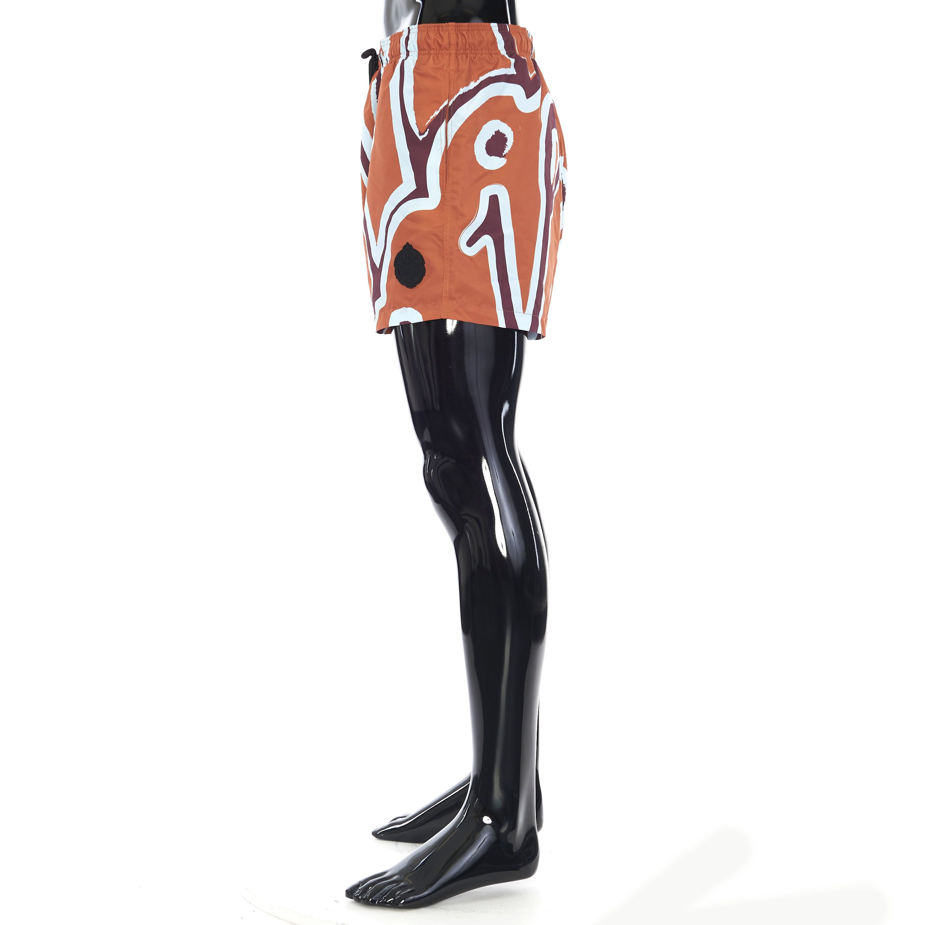 Berluti Swim Shorts Bottoms In Orange With Giant Scritto Print Size US 30 / EU 46 - 3 Thumbnail