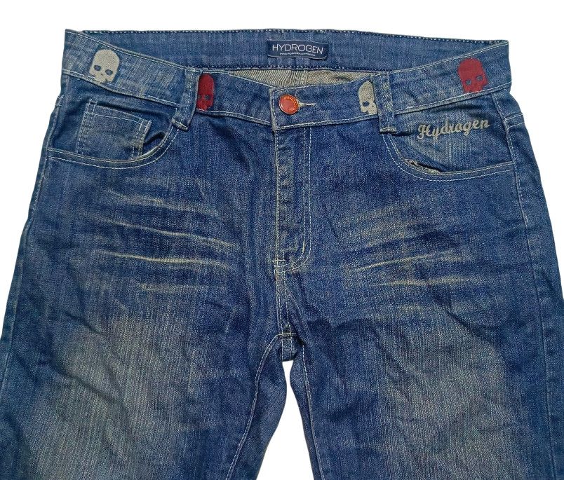 HYDROGEN Hydrogen Distressed Skulls Denim Pants Size US 34 / EU 50 - 6 Thumbnail