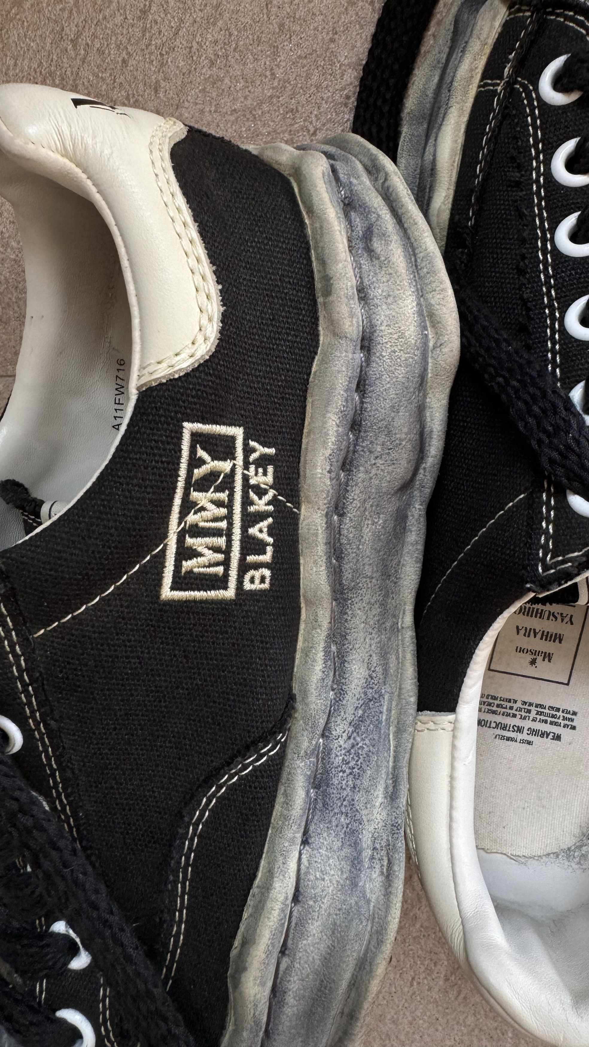 Maison MIHARA YASUHIRO Black/Blue Blakey Sneakers Size US 6.5 / EU 39-40 - 5 Thumbnail