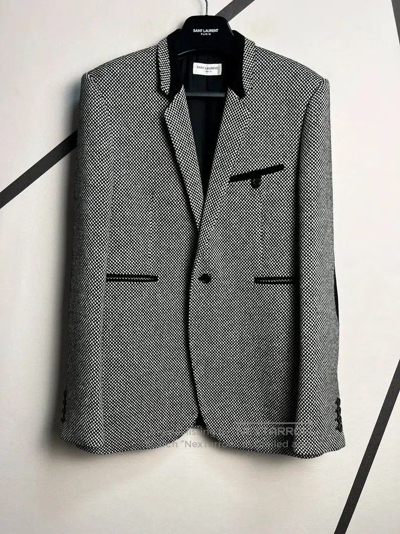 Saint Laurent Paris Saint Laurent SLP Wool Checked Blazer Size US L / EU 52-54 / 3 - 1 Thumbnail