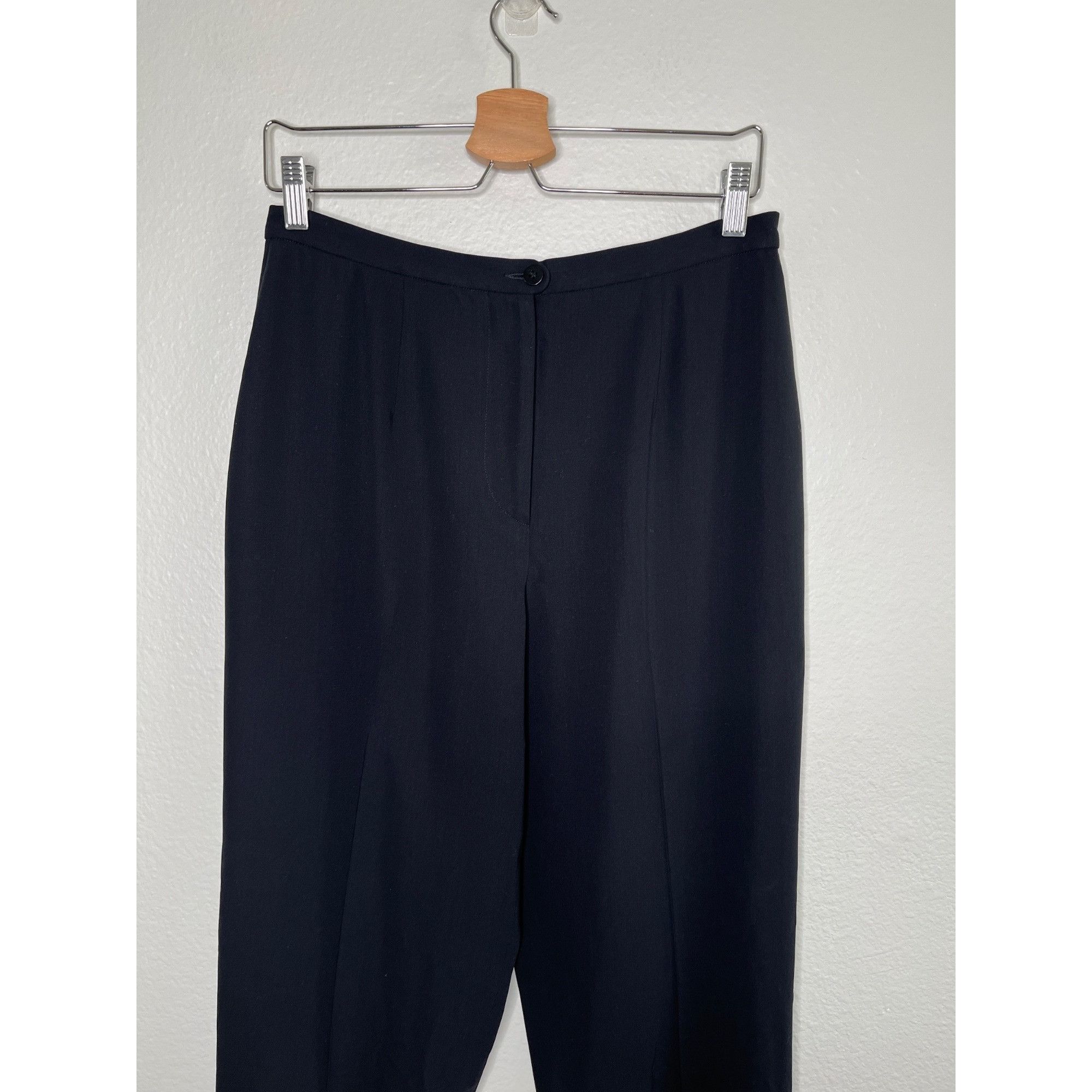 Giorgio Armani Giorgio Armani Classico Womens Black Wool Silk Blend Trouser Size 30" / US 8 / IT 44 - 2 Thumbnail