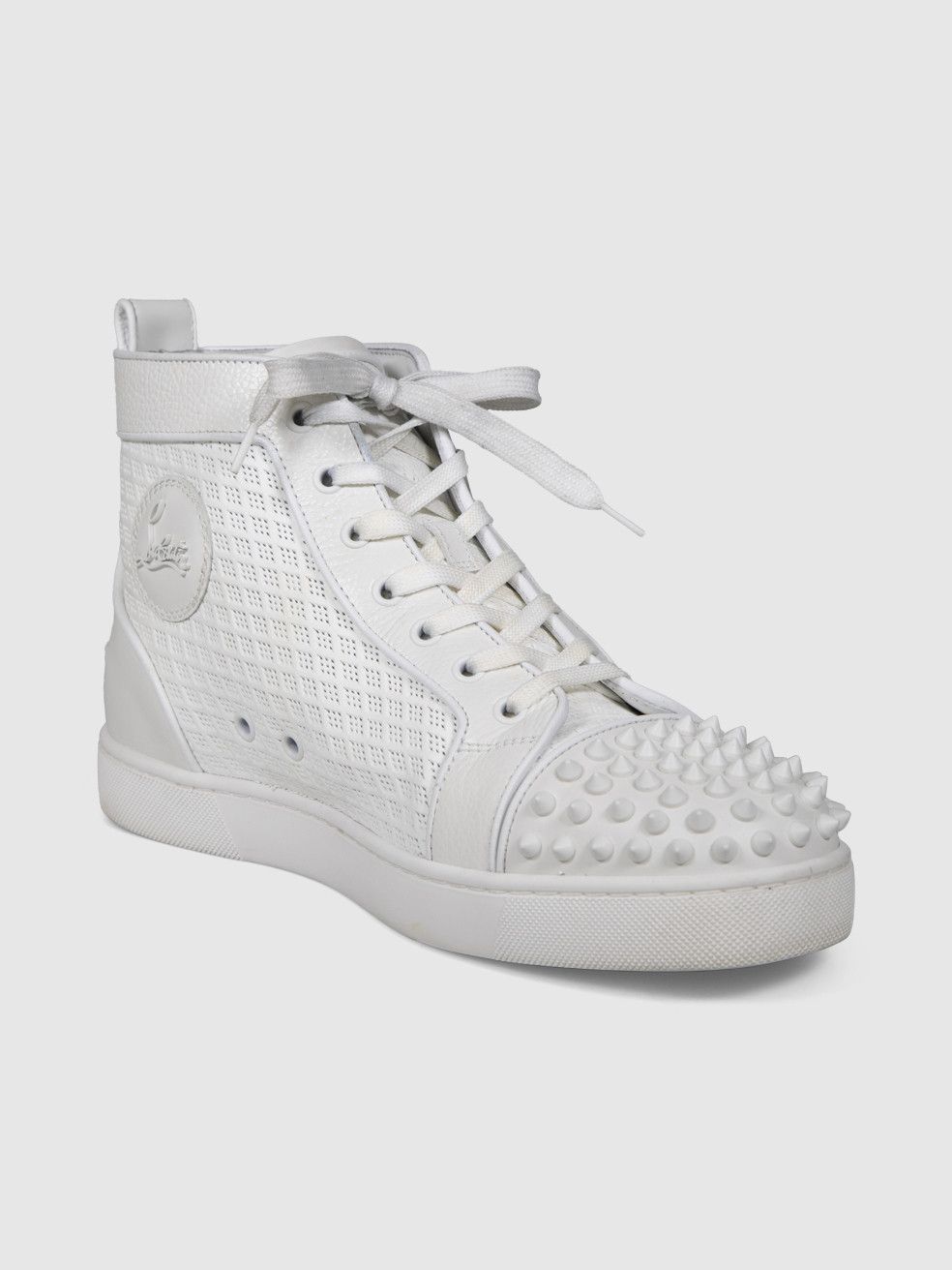 White Leather Lou Spikes Orlato Trainers