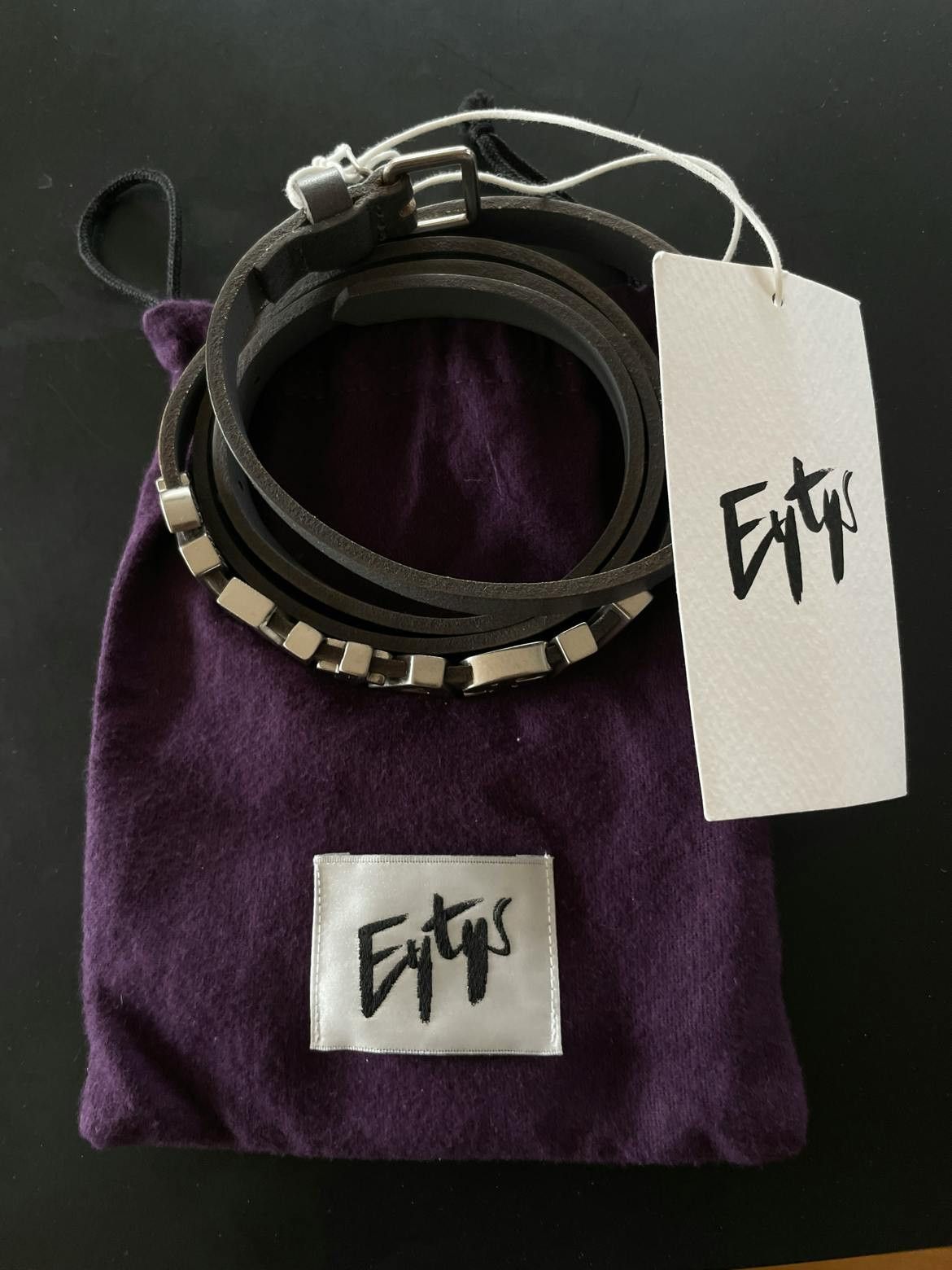 Eytys Fantasia Embellished Leather Belt Black Size ONE SIZE - 1 Thumbnail