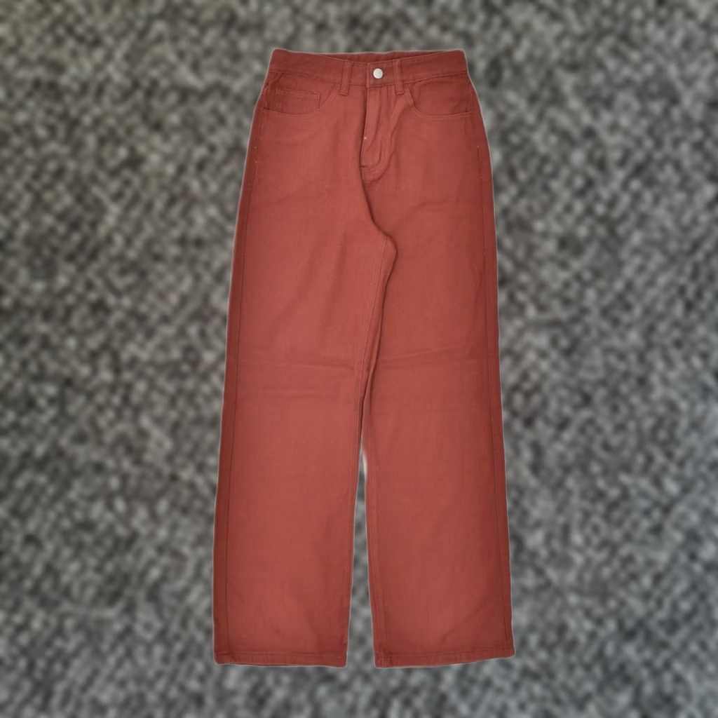 Shein SHEIN Mens Straight Jeans XS W26 L29 Burgundy Cotton Designer Workwear Casual Size US 26 / EU 42 - 1 Thumbnail