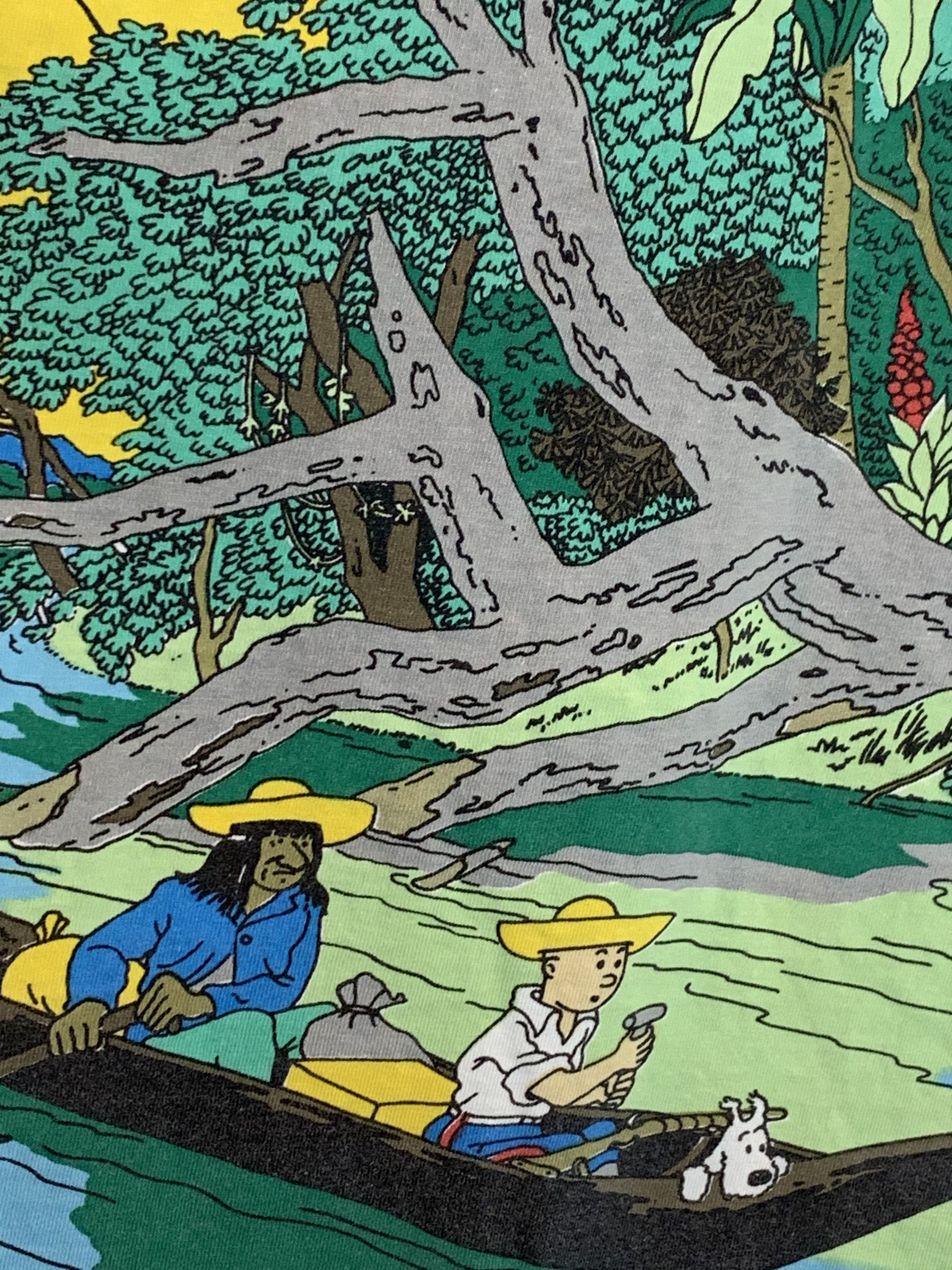 Vintage RARE* Vintage Tintin Adventures Broken Ear Comic Art T-Shirt Size US L / EU 52-54 / 3 - 5 Thumbnail