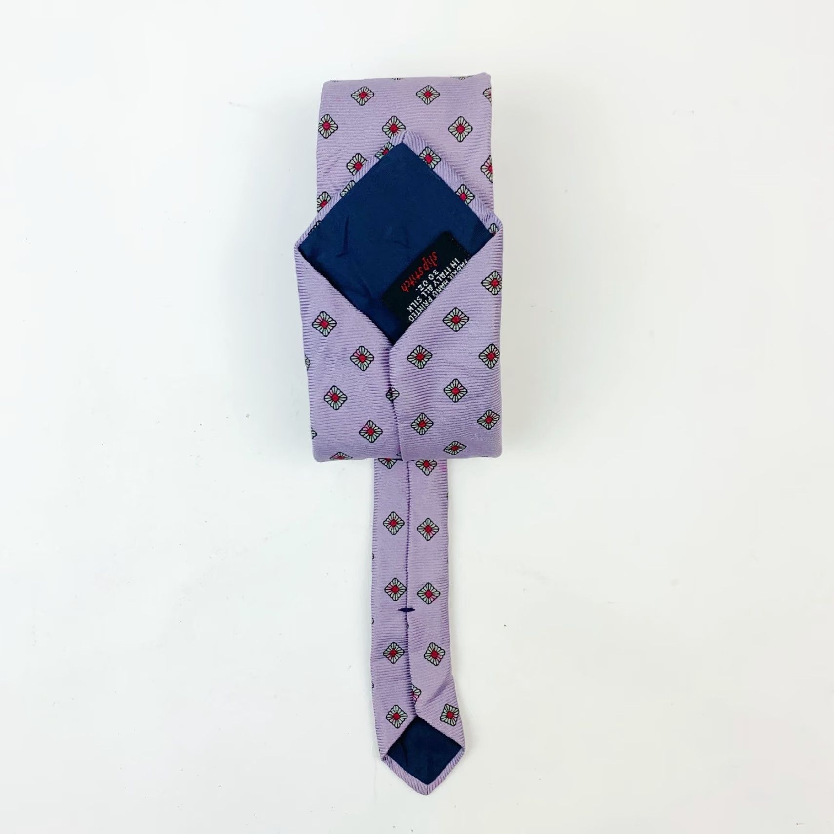 Vintage VINTAGE DAMON Tie Men 100% Silk Geometric Pattern Made in Italy 54.5 x 3" Purple Geometric Pattern Tie Mens Silk Italy 54.5" 3" Size ONE SIZE - 2 Thumbnail