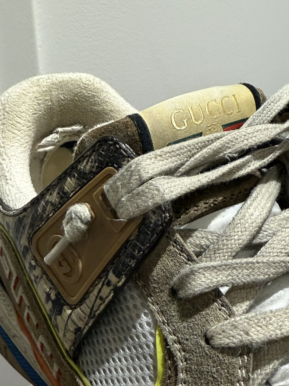 Gucci GUCCI Ultrapace snake-effect leather, suede and mesh Size US 9 / EU 42 - 5 Thumbnail