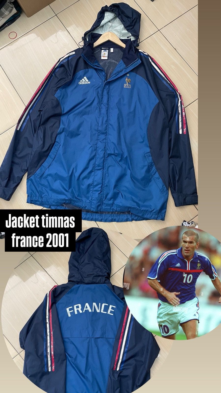 Adidas Vintage jacket France national 2001 Size US XXL / EU 58 / 5 - 2 Thumbnail
