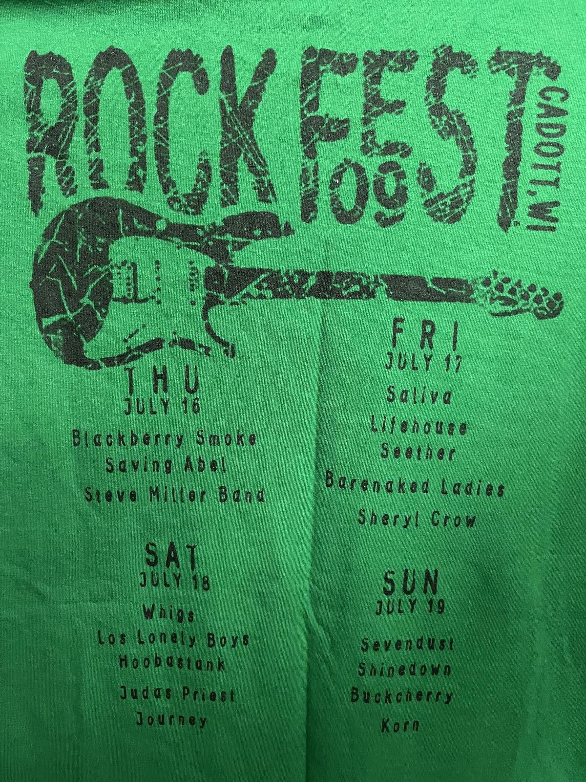 Designer T-shirt Rock Fest Wisconsin 2009 Band Line Up Tee - XL