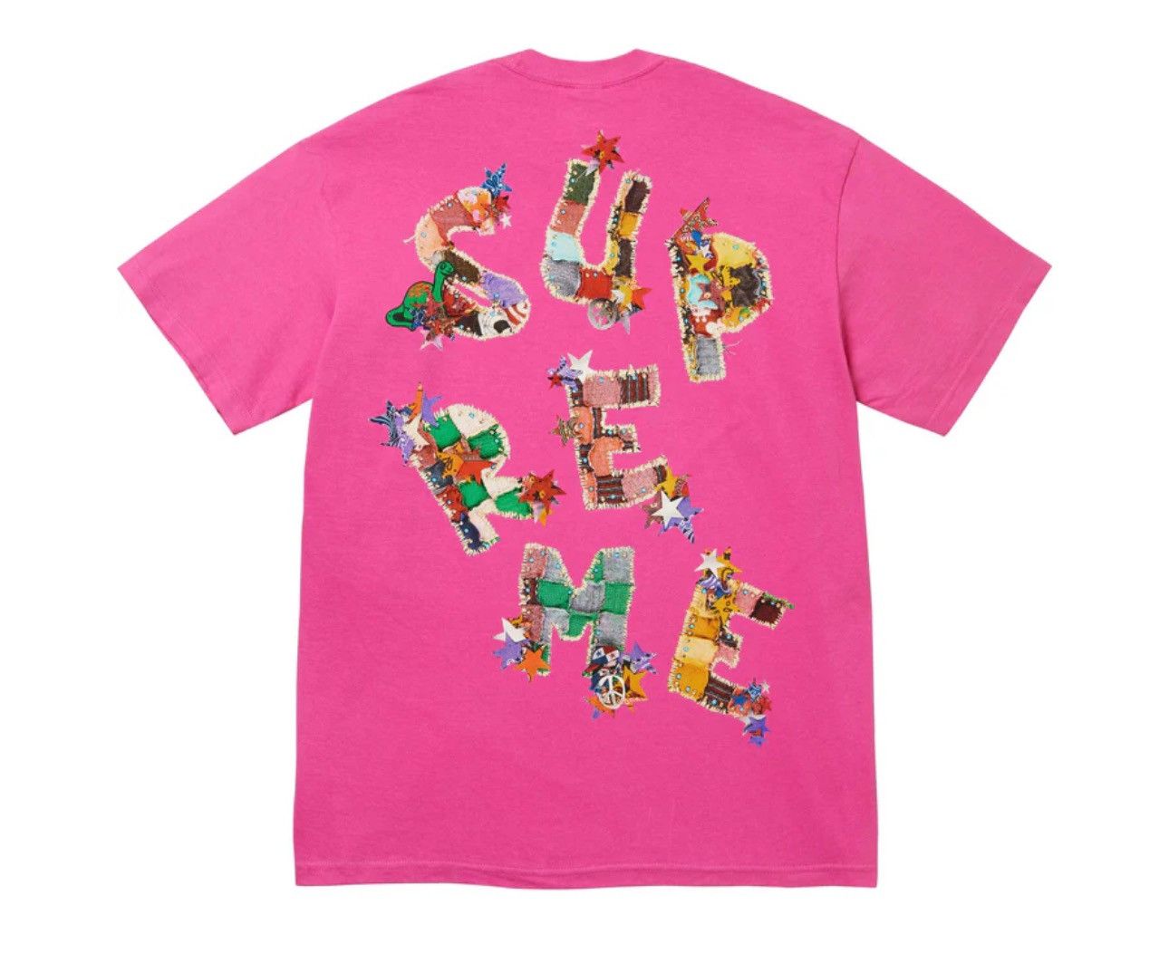 image of Supreme Patchwork Tee in Pink, Men's (Size XL)