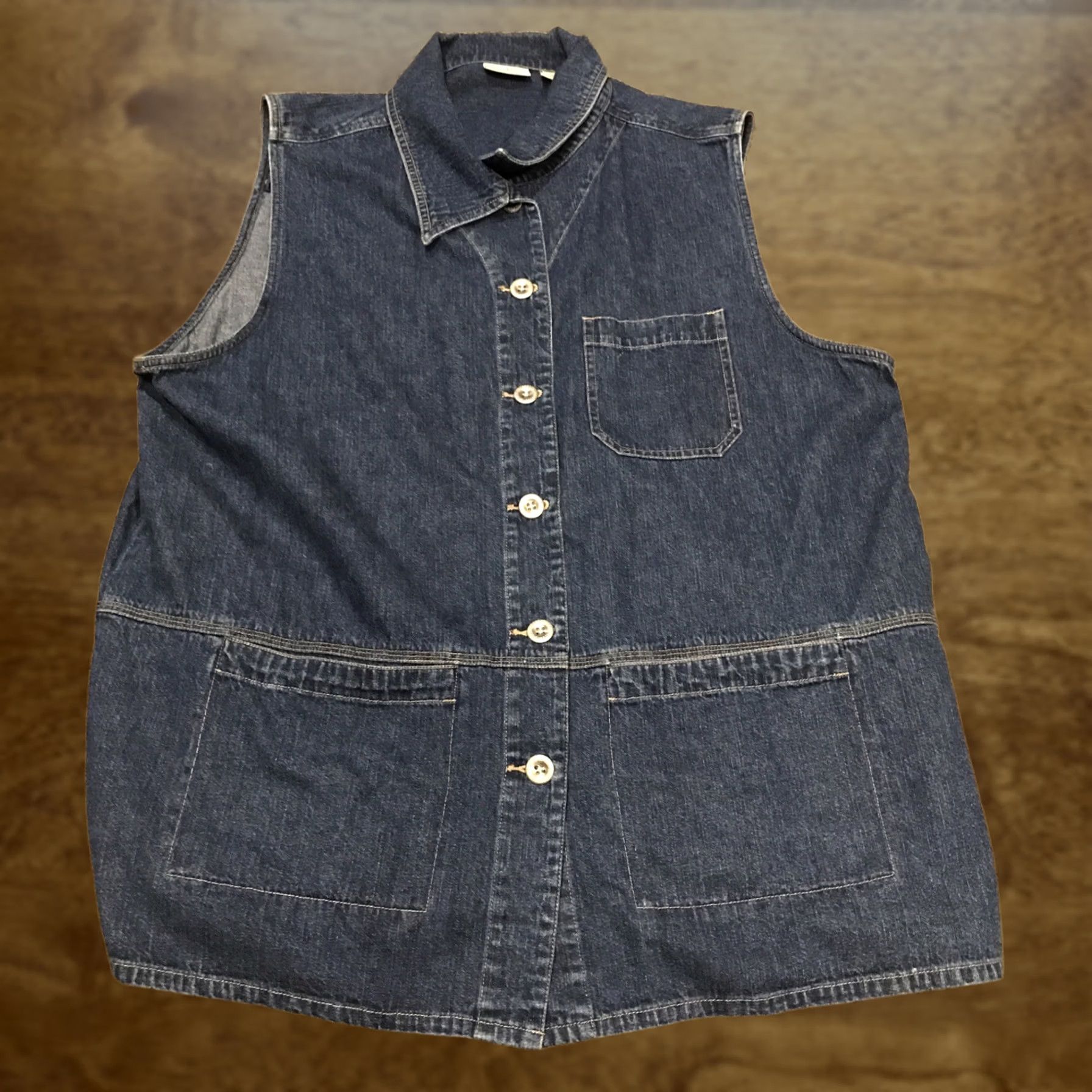 Vintage Crossroads Shirt Jacket Vest Coat Blouse Top Womens Size 16W Blue Jean B11 Size XXL / US 16-18 / IT 52-54 - 1 Thumbnail