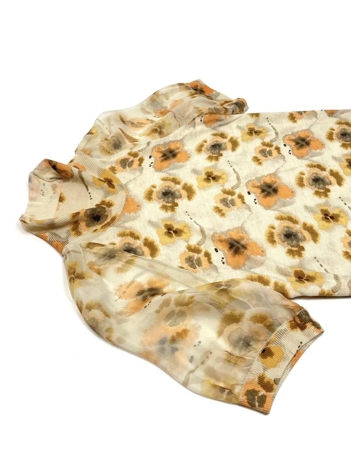 Dior Christian Dior by John Galliano Floral Knit Top - Size FR 38 Size S / US 4 / IT 40 - 2 Thumbnail