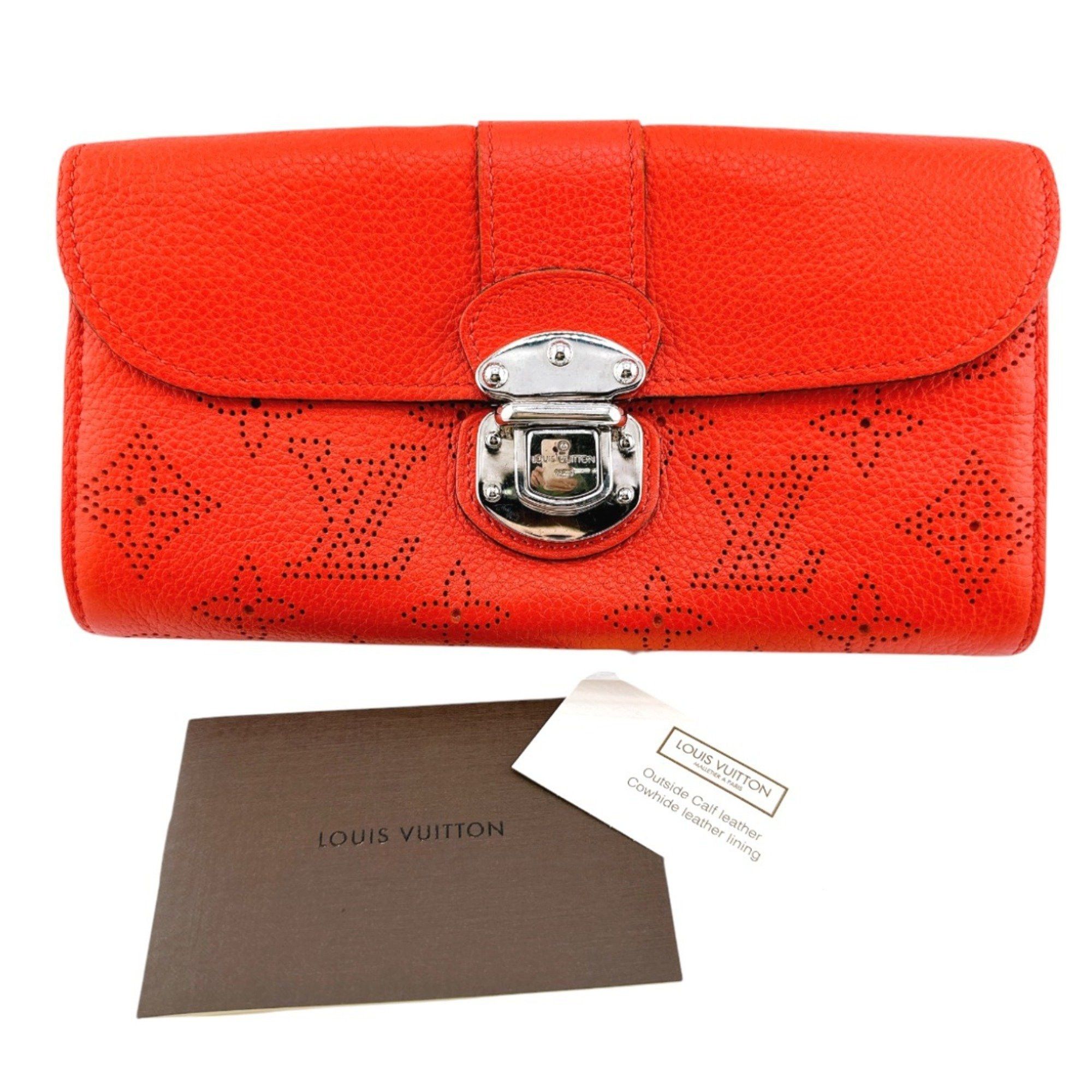Louis Vuitton Louis Vuitton Long Wallet Portefeuille Iris Mahina Bi-fold Monogram M58161 Corail LV Size ONE SIZE - 1 Thumbnail