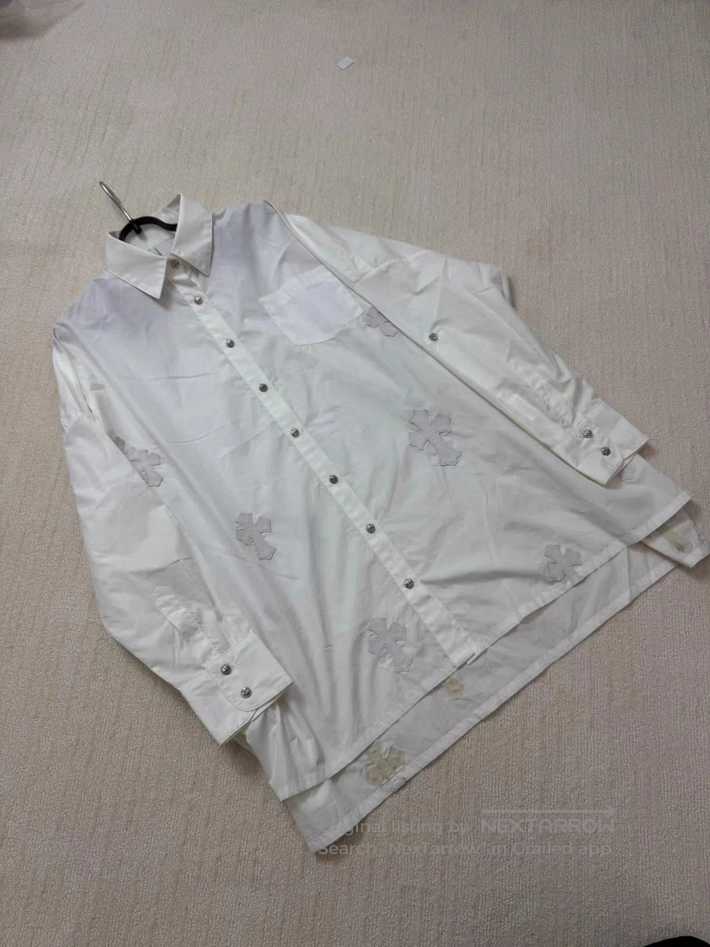Chrome Hearts White Cross Embroidered Long Sleeve Button. Size US L / EU 52-54 / 3 - 1 Thumbnail