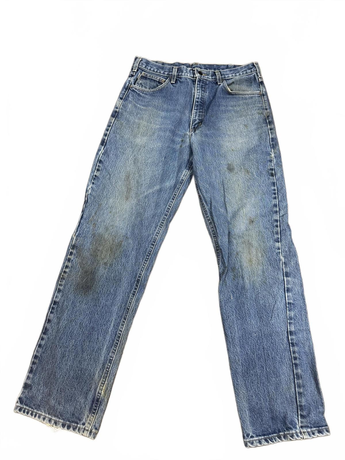 Carhartt Carhartt Men's Blue Denim Work Jeans 35X34 Size US 35 - 3 Thumbnail