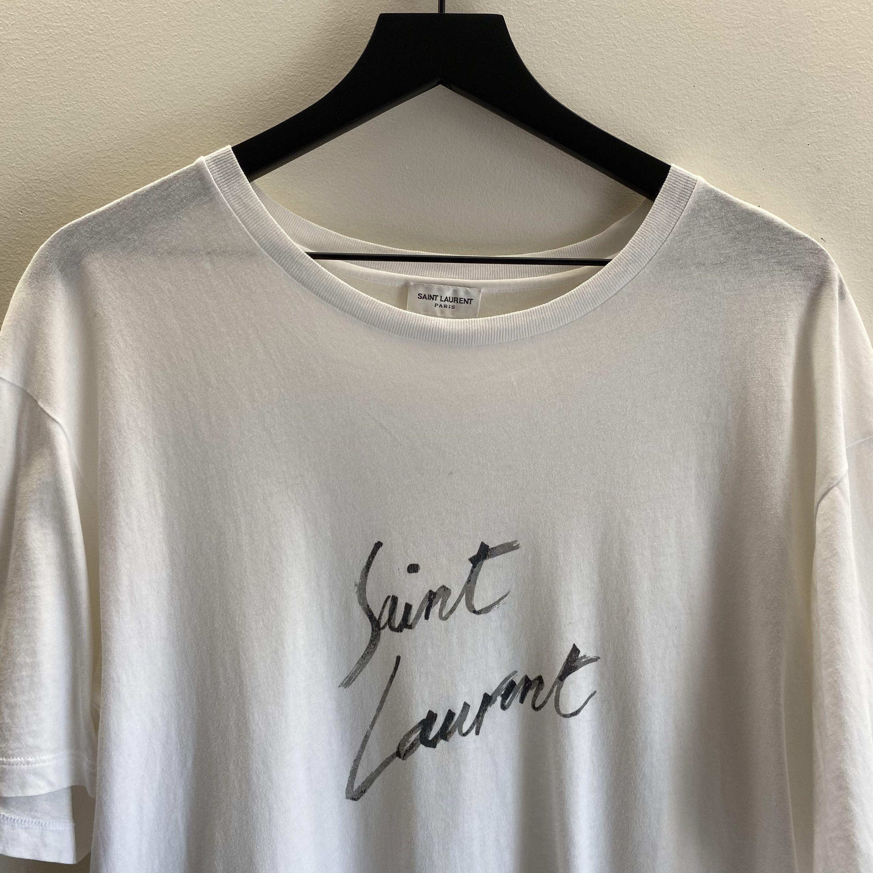 Saint Laurent Paris Saint Laurent Paris Signature Logo T-Shirt Size US M / EU 48-50 / 2 - 2 Thumbnail