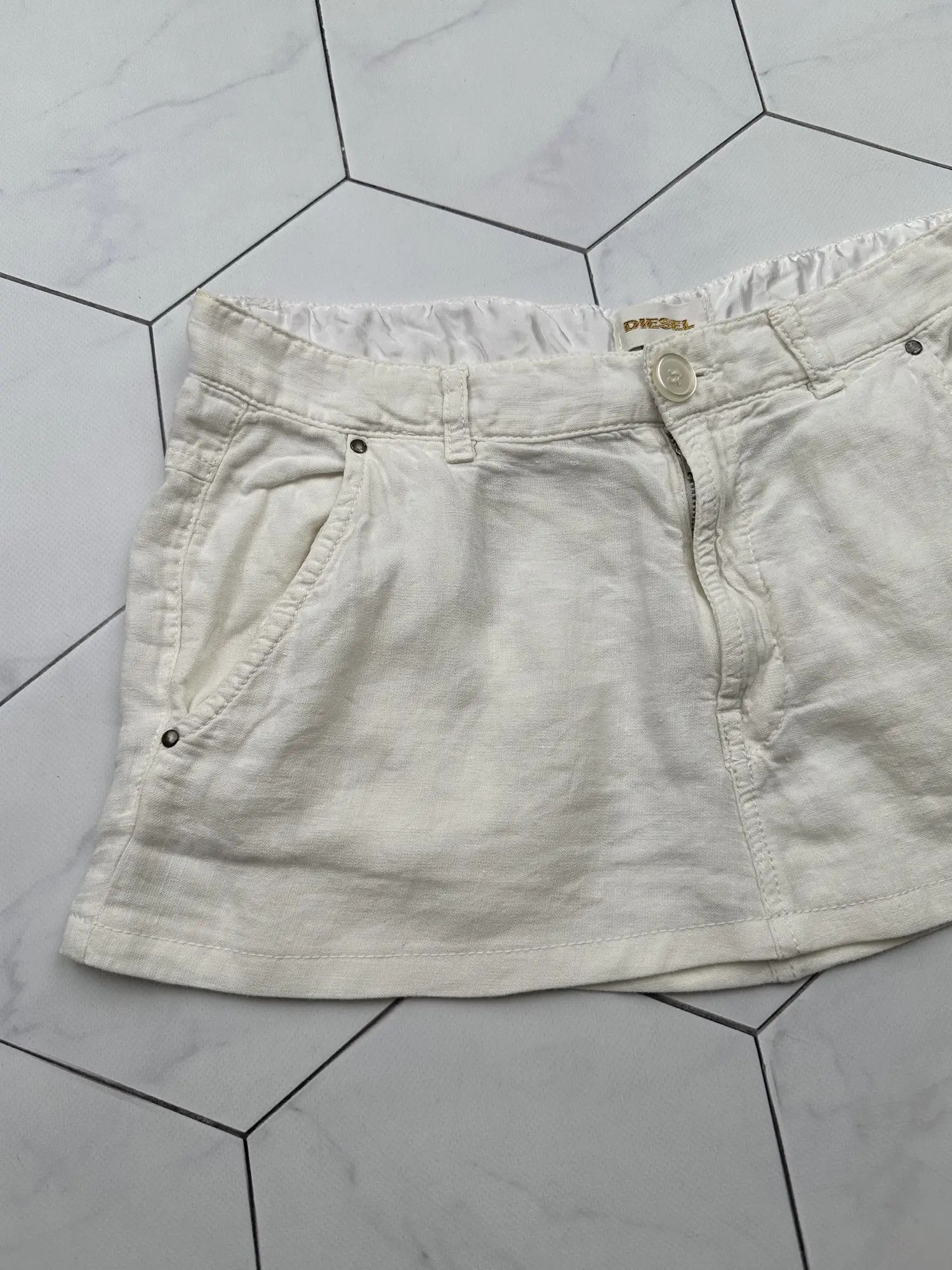 Diesel Diesel Linen Vintage Mini Skirt (B190) Size 27" / US 4 / IT 40 - 2 Thumbnail