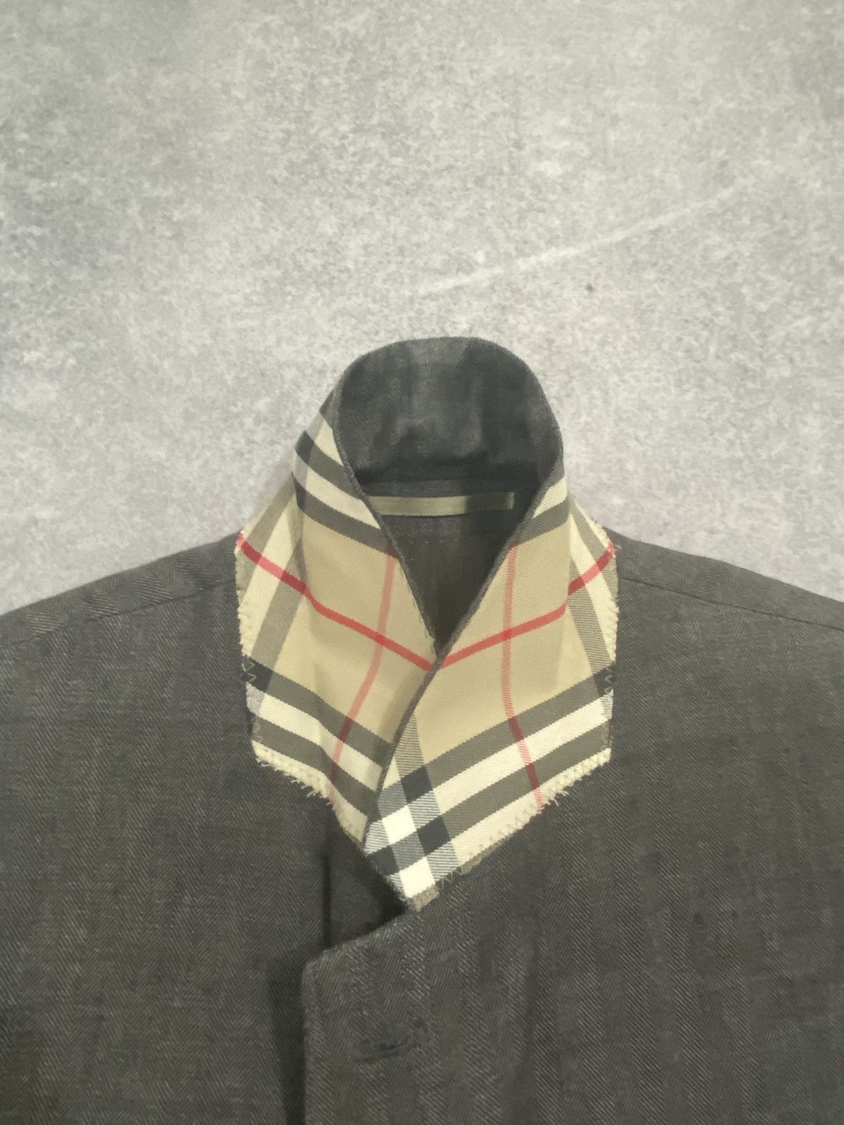 Burberry × Vintage Burberry London Linen Blazer Nova Check Size 58 Size 54L - 4 Thumbnail