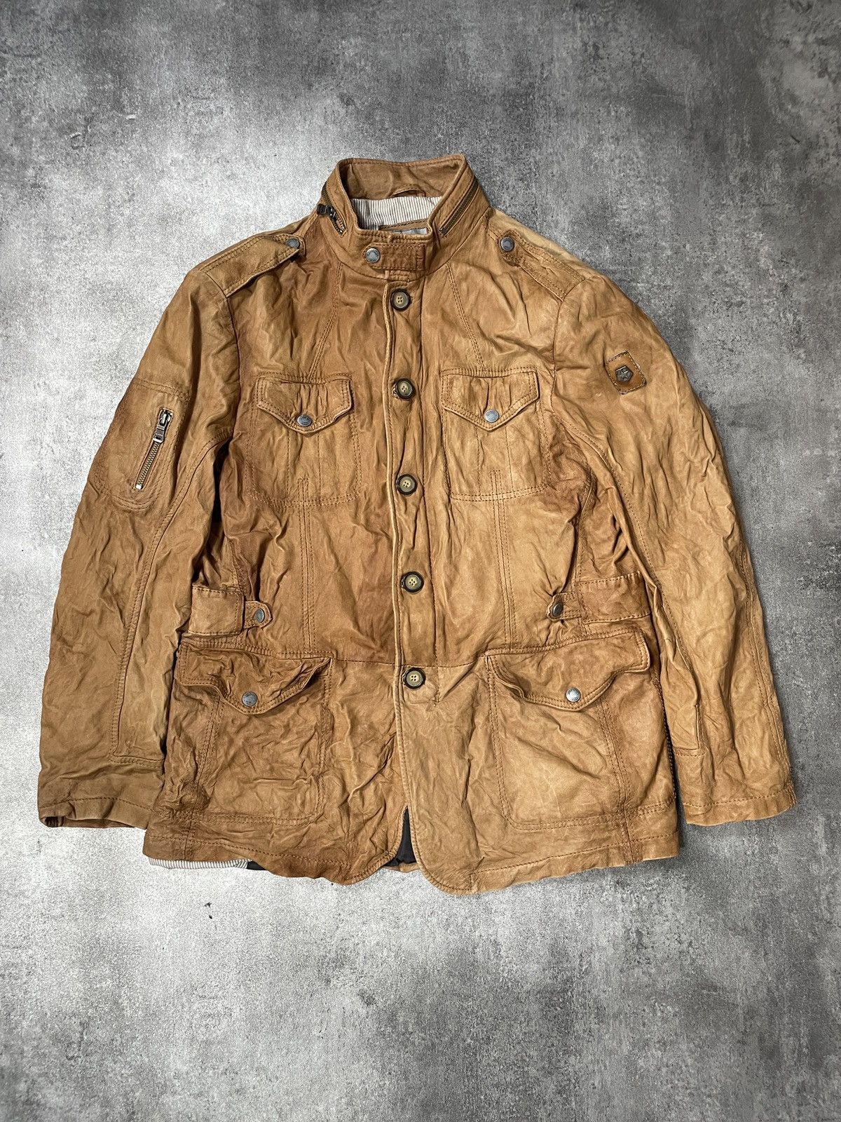 Vintage 🔥RARE🔥Vintage Y2K Genuine Real Leather Jacket Solid Rare Size US L / EU 52-54 / 3 - 1 Thumbnail