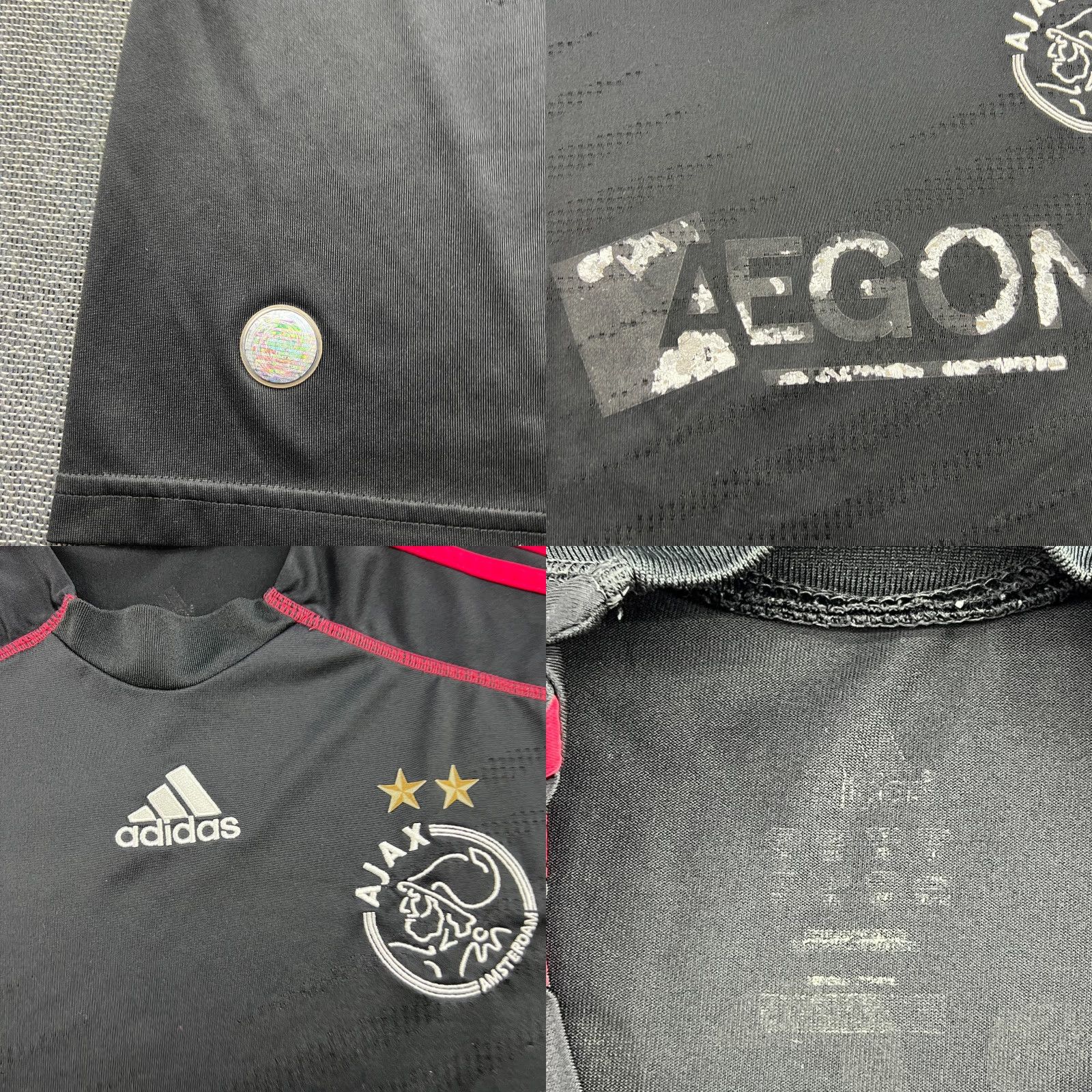 Adidas adidas Ajax Amsterdam 2009 2010 Away Demy de Zeeuw Football Jersey Mens L Black Short Sleeve Round Neck Athletic Jersey Mens Boys? Size US L / EU 52-54 / 3 - 9 Thumbnail