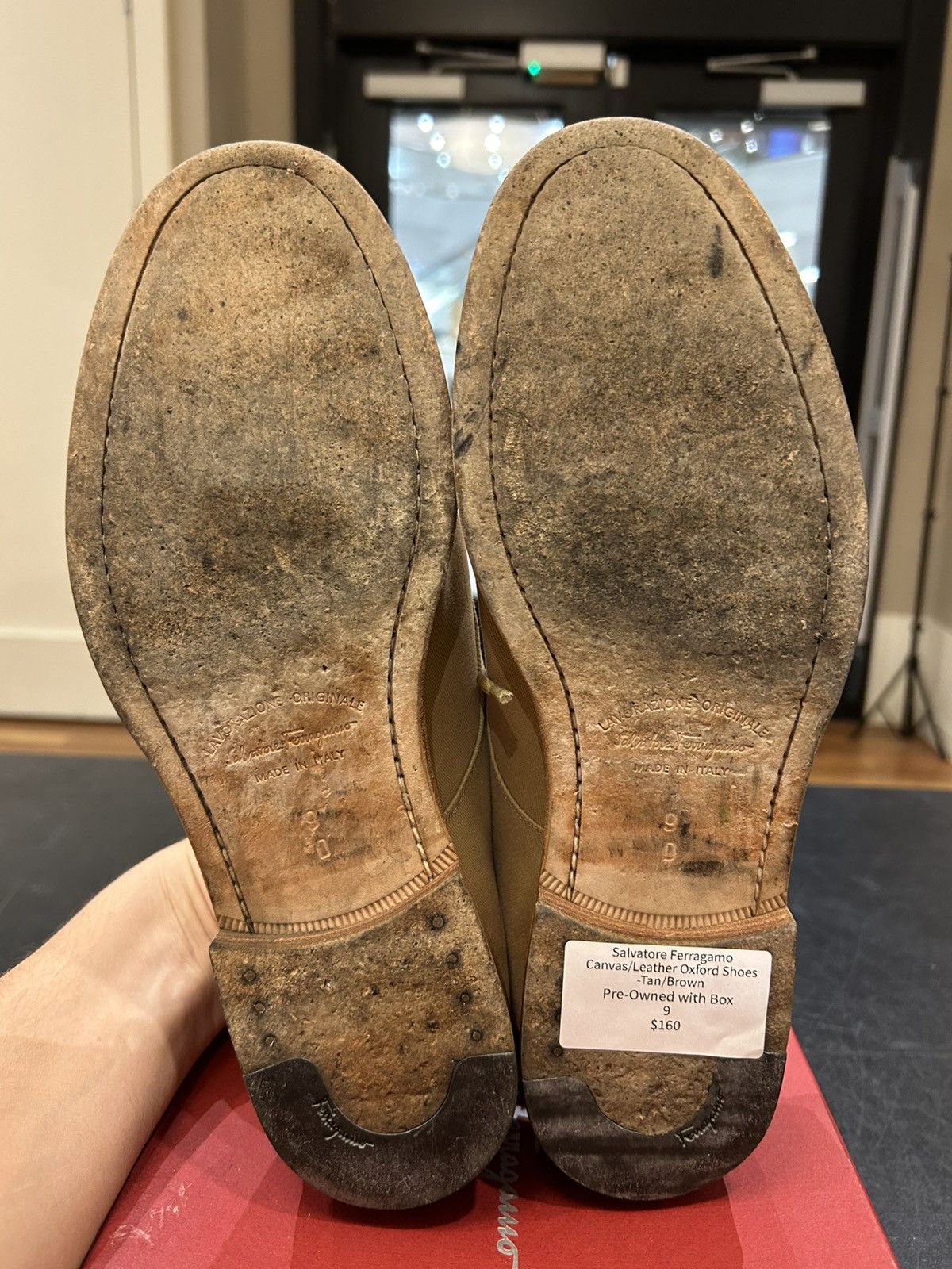 Salvatore Ferragamo Salvatore Ferragamo Canvas/Leather Oxford Shoes Size US 9 / EU 42 - 5 Thumbnail
