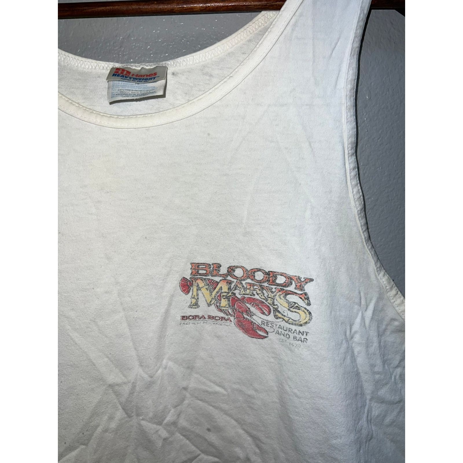 Hanes Vintage Bloody Marys Shirt Bora French Polynesia 90s VTG XL Size US XL / EU 56 / 4 - 3 Thumbnail