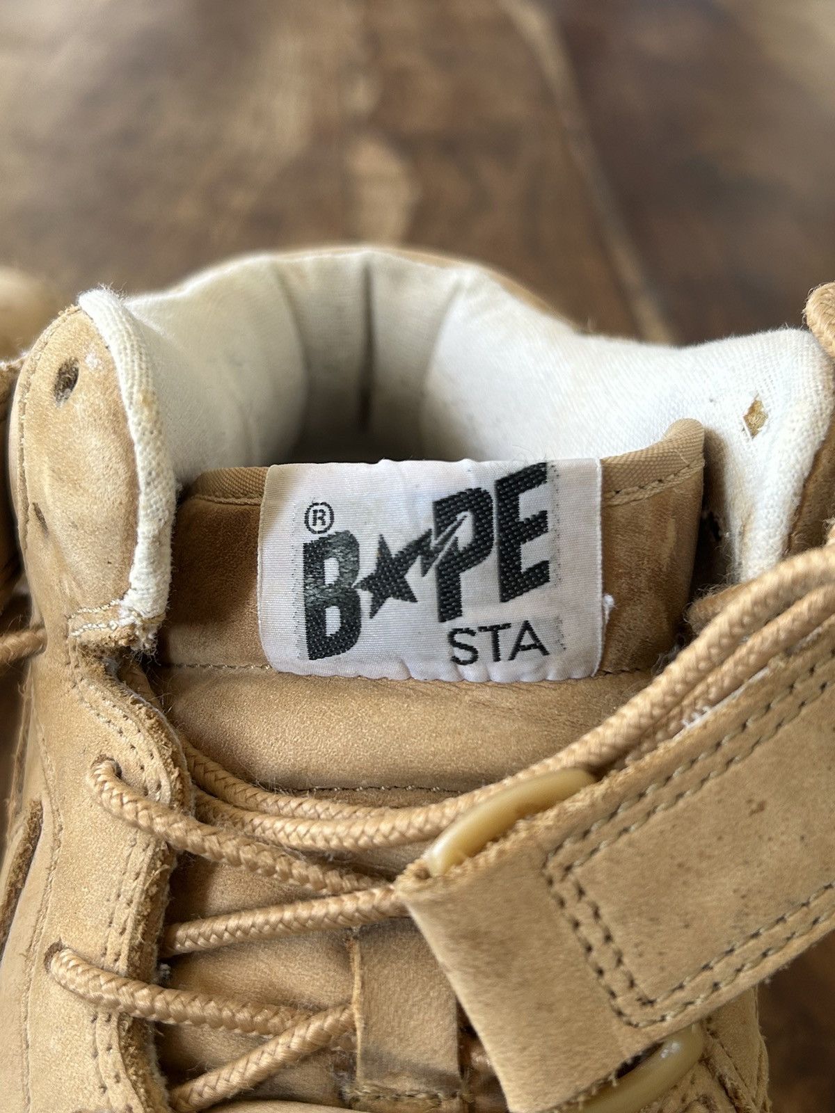 Bape 00s Nigo Era Bape Bapesta FS-019 Mid Suede Wheat Size US 10 / EU 43 - 9 Thumbnail