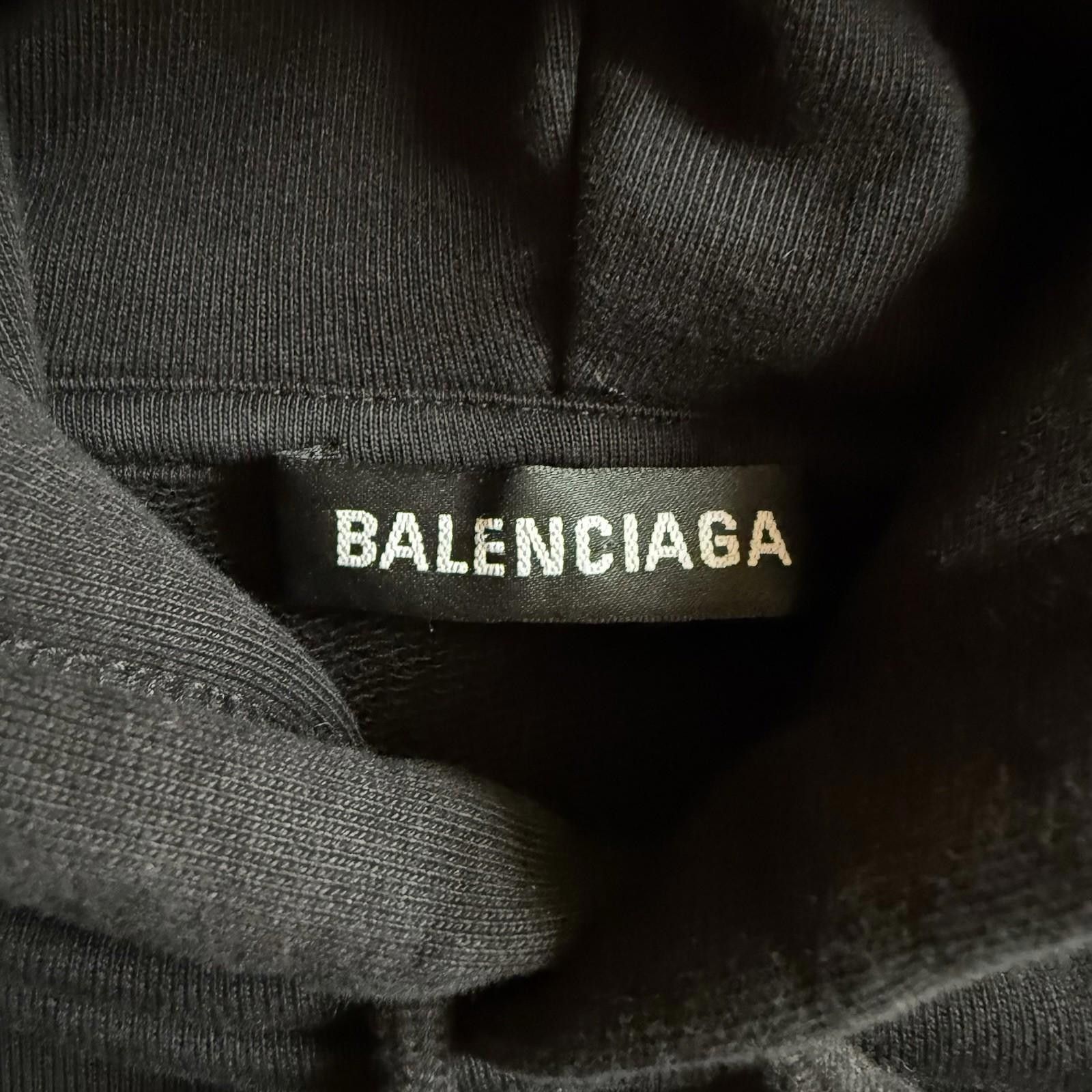 Balenciaga BALENCIAGA Back Logo Pullover Sweatshirt Hoodie Black Large Size L / US 10 / IT 46 - 4 Thumbnail