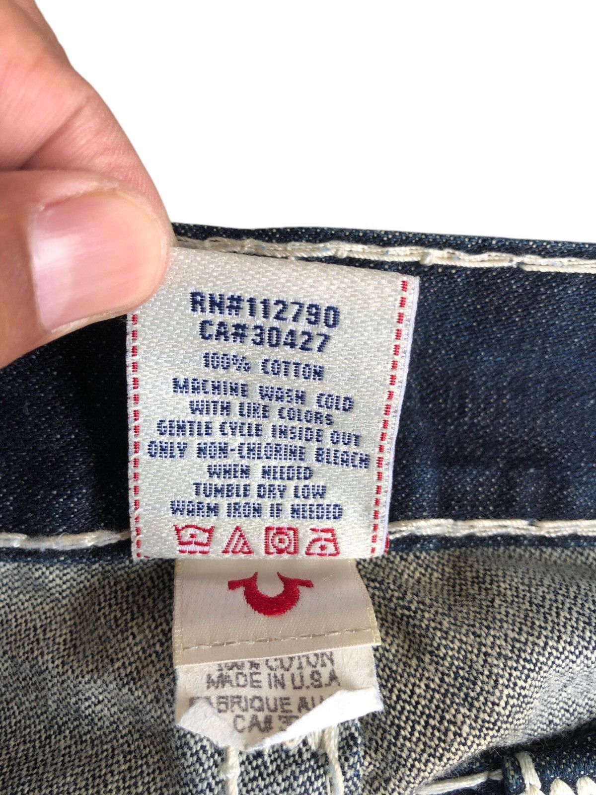 True Religion Vintage True Religion Flared Jeans White Stitch Size US 31 - 15 Thumbnail