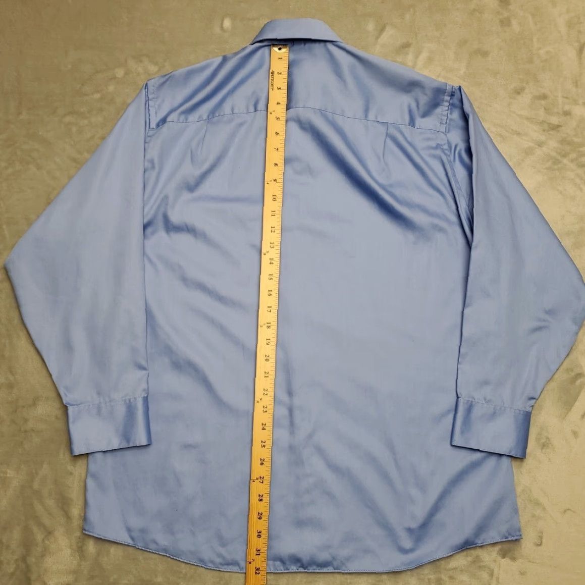 Geoffrey Beene VINTAGE Geoffrey Beene Shirt Men XL 17 Blue Sateen Button Long Sleeve Dress Casual Egypt Size US XL / EU 56 / 4 - 7 Thumbnail
