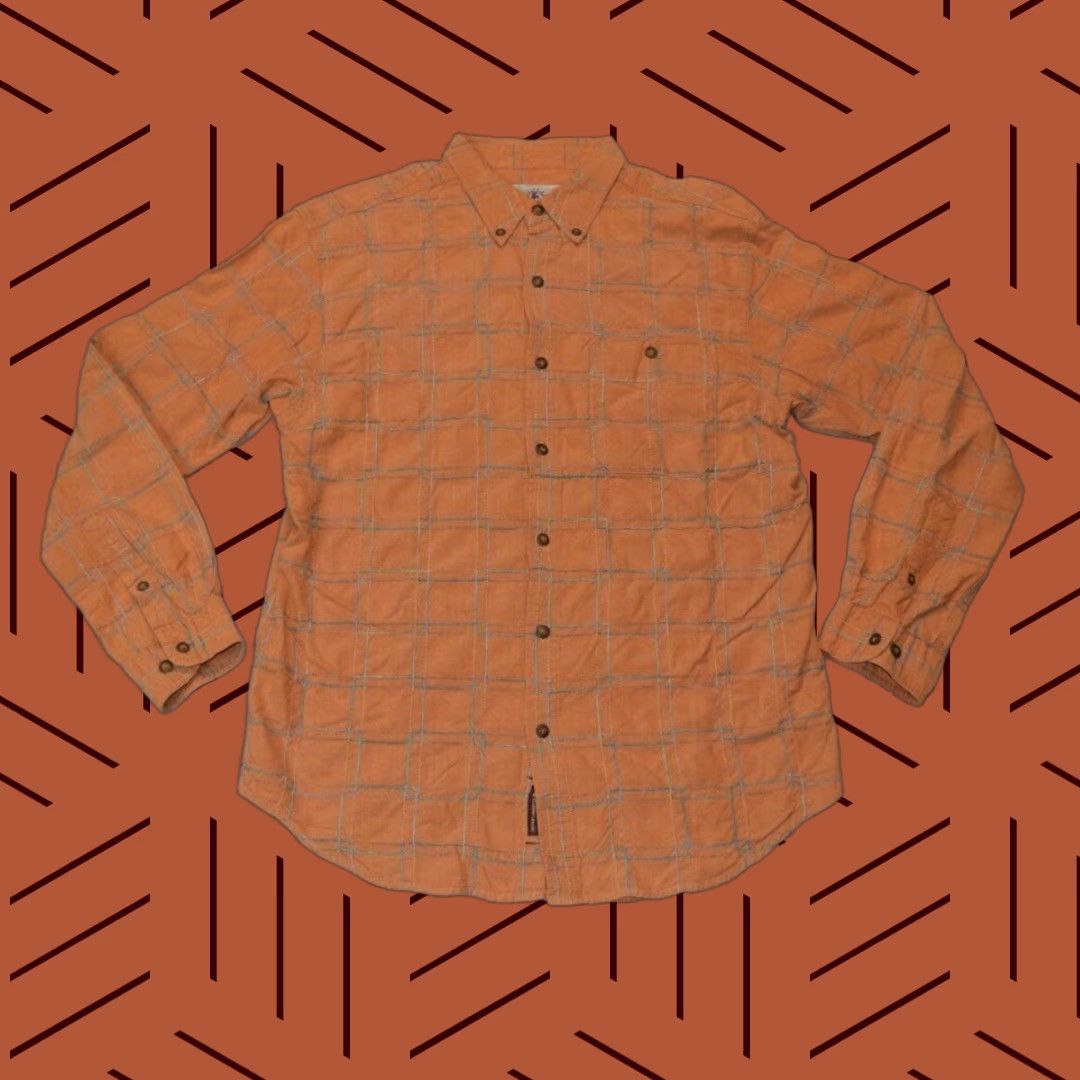 The Territory Ahead The Territory Ahead Shirt Mens Large Orange Windowpane Geo Plaid L/S Button-Down Size US L / EU 52-54 / 3 - 1 Thumbnail