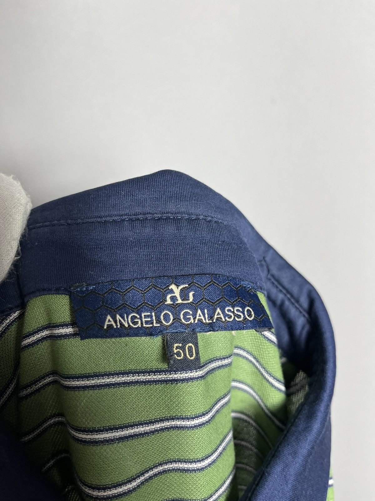 Angelo Galasso Angelo Galasso polo shirt striped mens green cotton Size US M / EU 48-50 / 2 - 6 Thumbnail