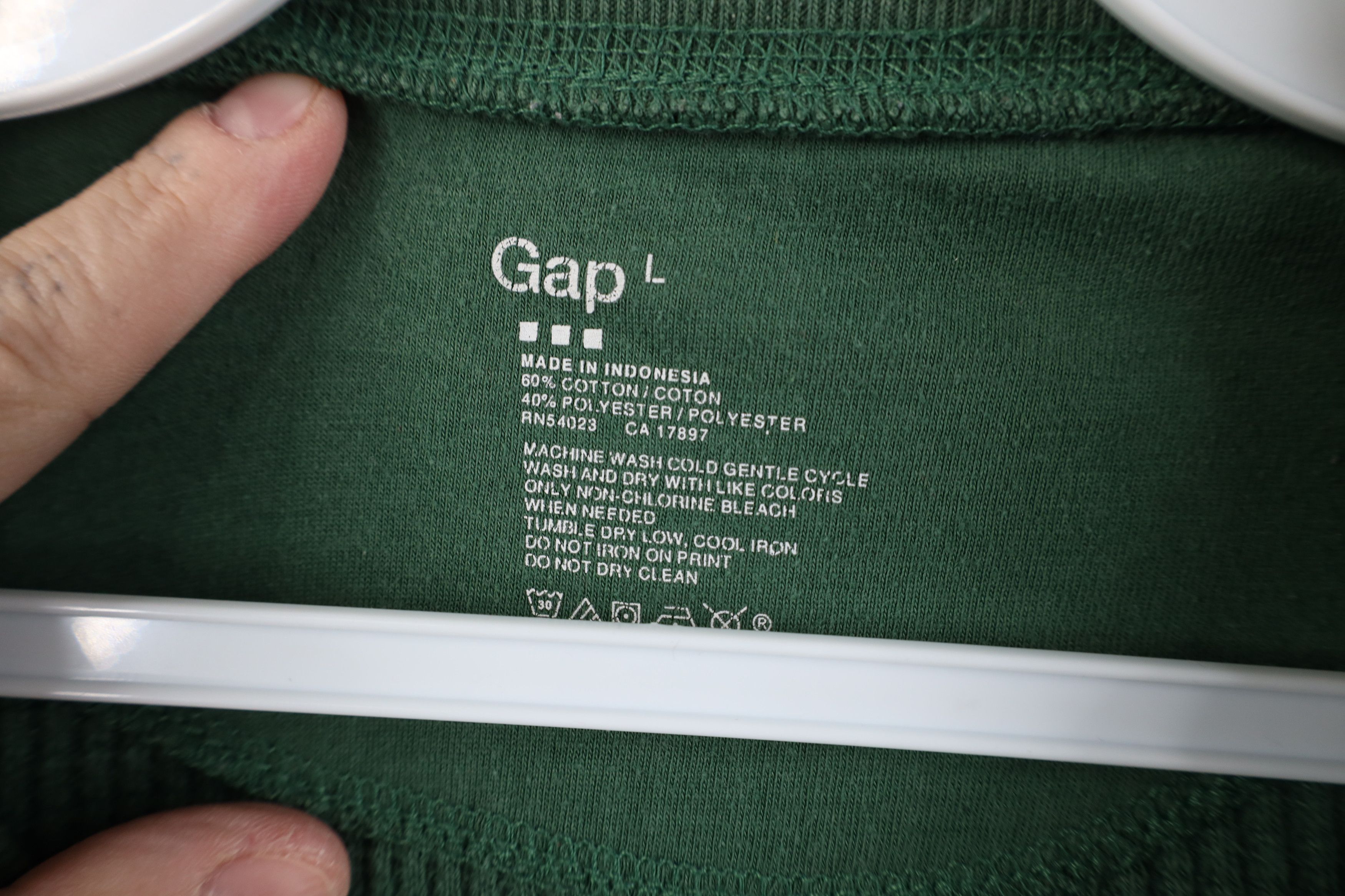 Gap Vintage Y2K Gap Waffle Knit Long Sleeve T-Shirt Green Size US L / EU 52-54 / 3 - 5 Thumbnail