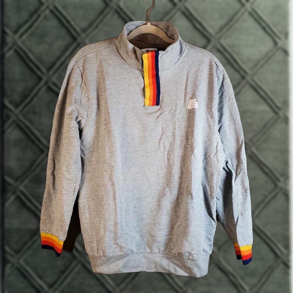 Vintage Aldi Gear Sweatshirt Pullover Knit Collared 1/4 Zip Gray L Mens Regular Cotton Vintage No Size US L / EU 52-54 / 3 - 1 Thumbnail