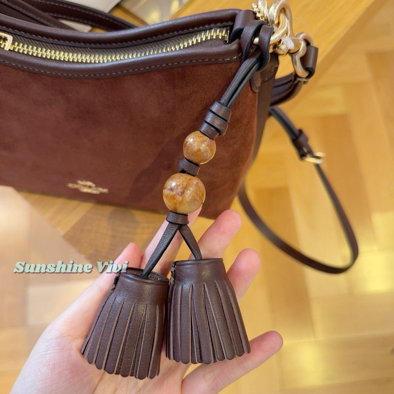 Coach NWT Coach Laurel Small Bag CCF14 Suede Vintage Brown/Maple Size ONE SIZE - 4 Thumbnail