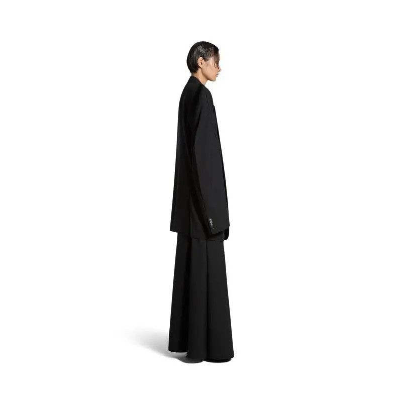 Balenciaga o1mt1gz0325 Cut Away Boxy Jacket in Black Size L / US 10 / IT 46 - 4 Thumbnail
