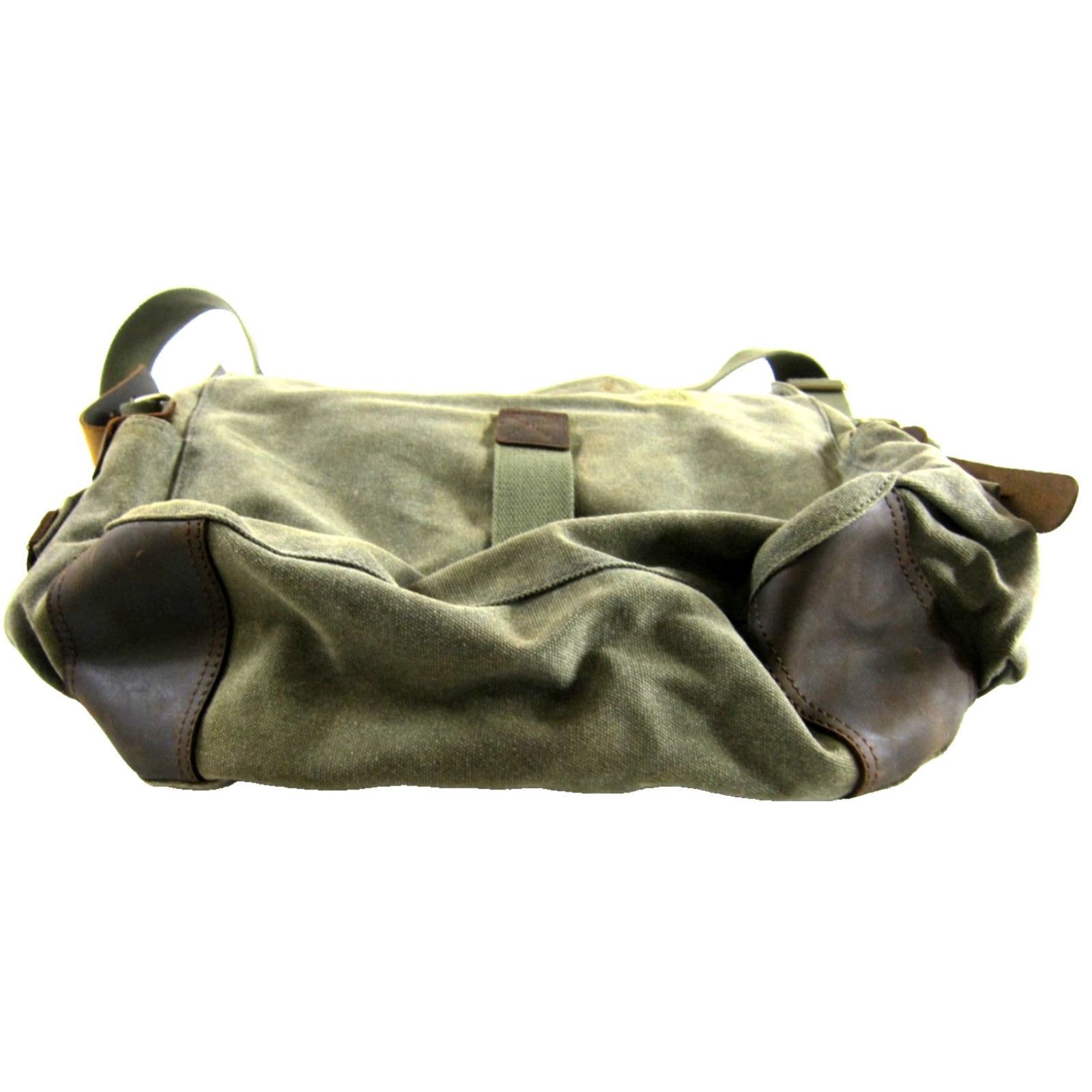 Vintage Kattee Canvas Leather Trim Zippered Camera Messenger Shoulder Bag Green Brown Size ONE SIZE - 8 Thumbnail