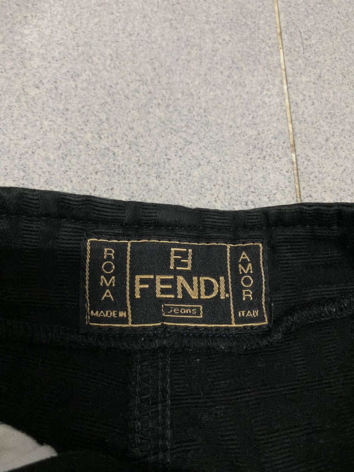 Vintage Fendi Monogram Black Denim jeans