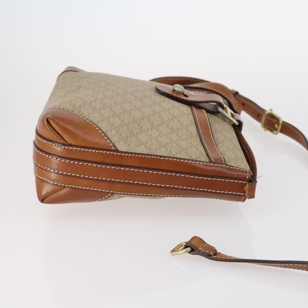 Celine CELINE Macadam Canvas Shoulder Bag Pvc Beige Gold Size ONE SIZE - 4 Thumbnail