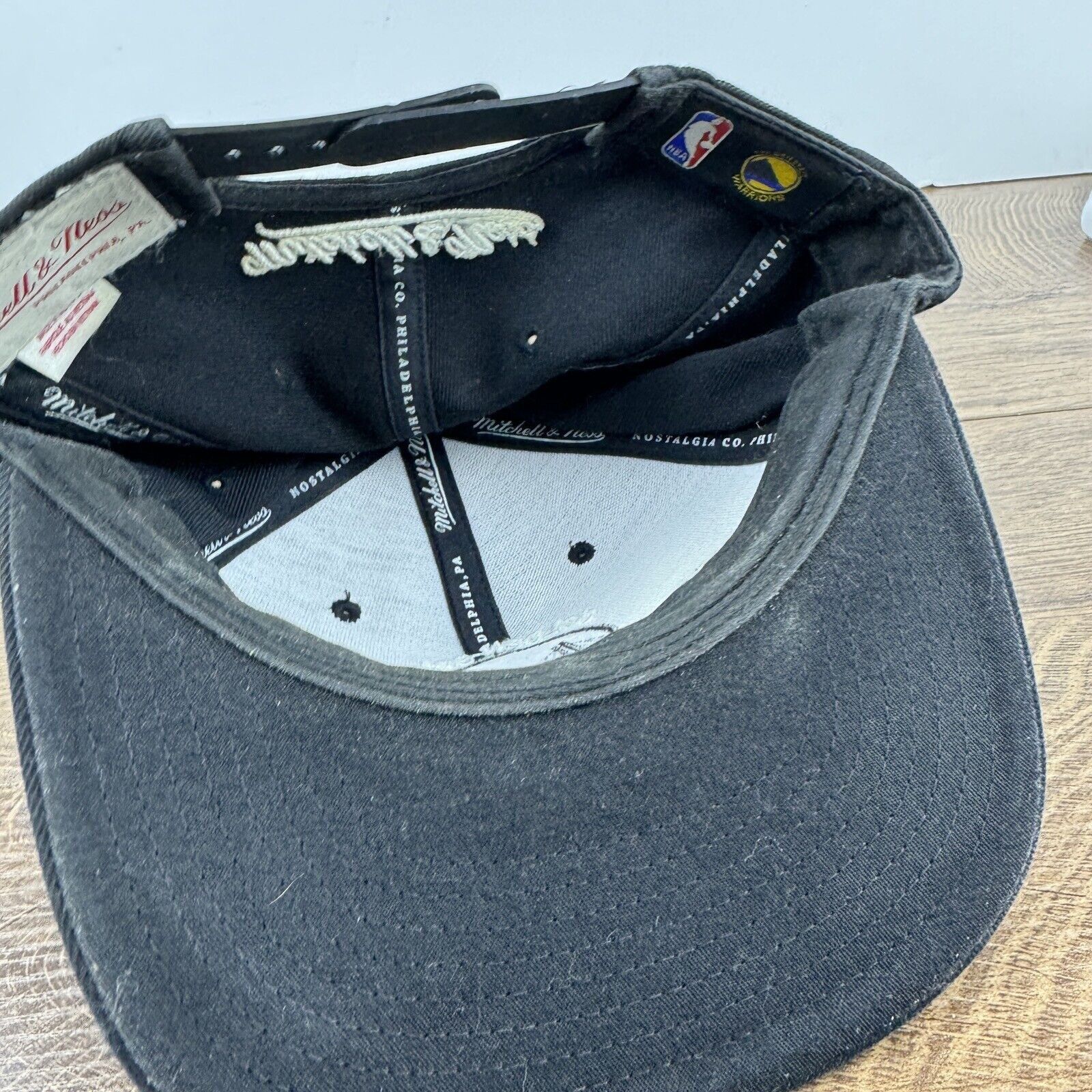 Mitchell & Ness Golden State Warriors Hat Snapback Black Hat Adjustable Mitc Size ONE SIZE - 12 Thumbnail
