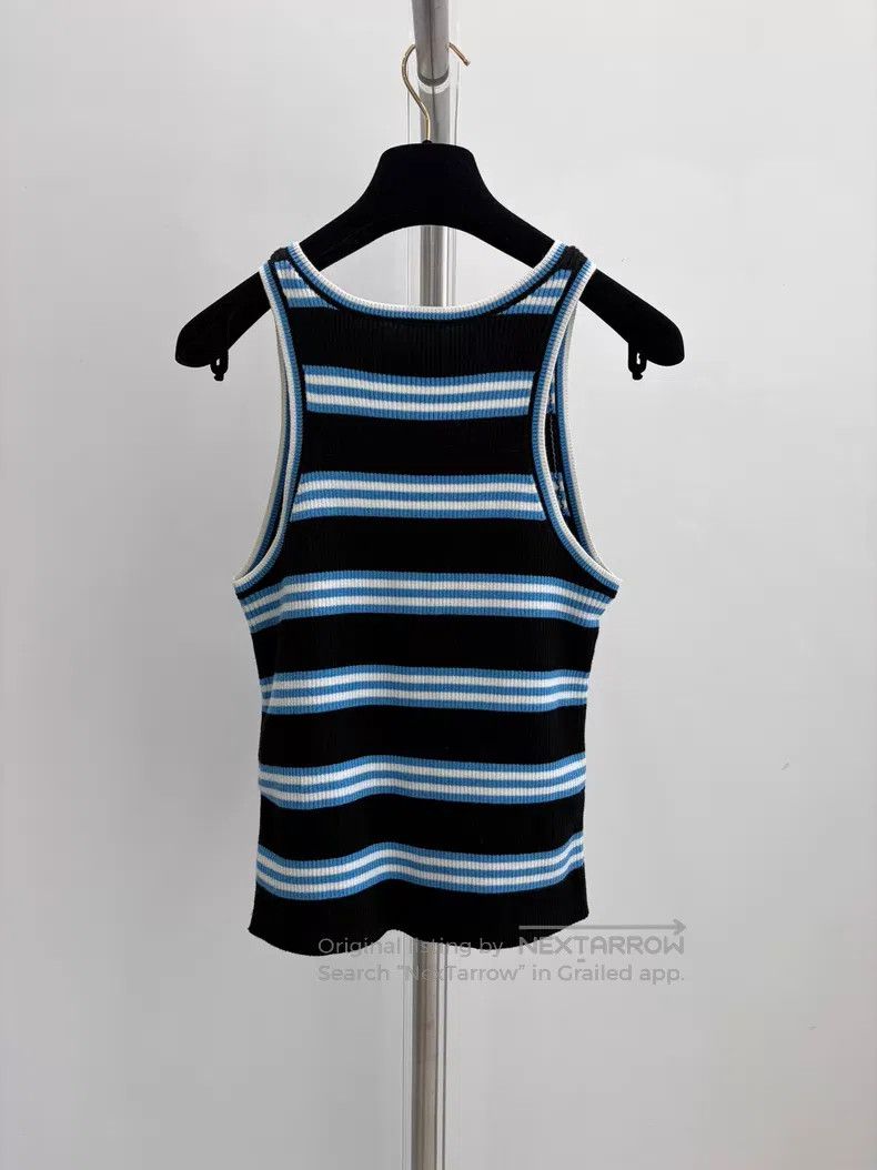 Chanel Chanel Blue striped black and white color-block knitted ve Size XS / US 0-2 / IT 36-38 - 2 Thumbnail