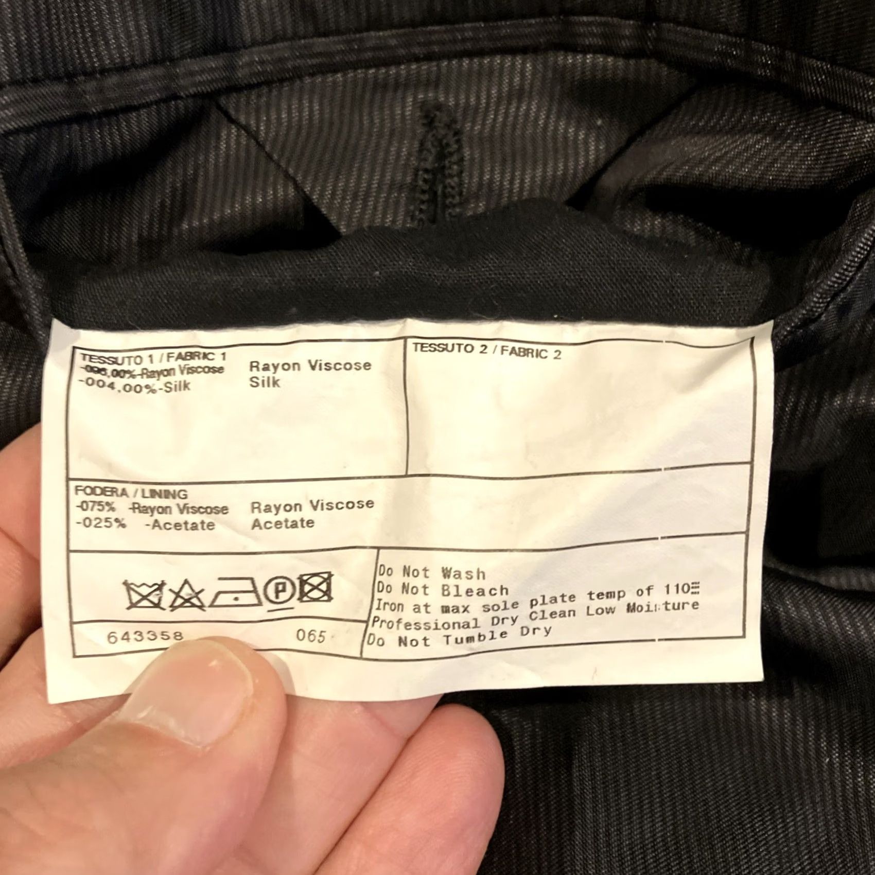 Armani VINTAGE ARMANI COLLEZIONI Blazer Black Velvet Herringbone Pattern US 46 Size 46R - 6 Thumbnail