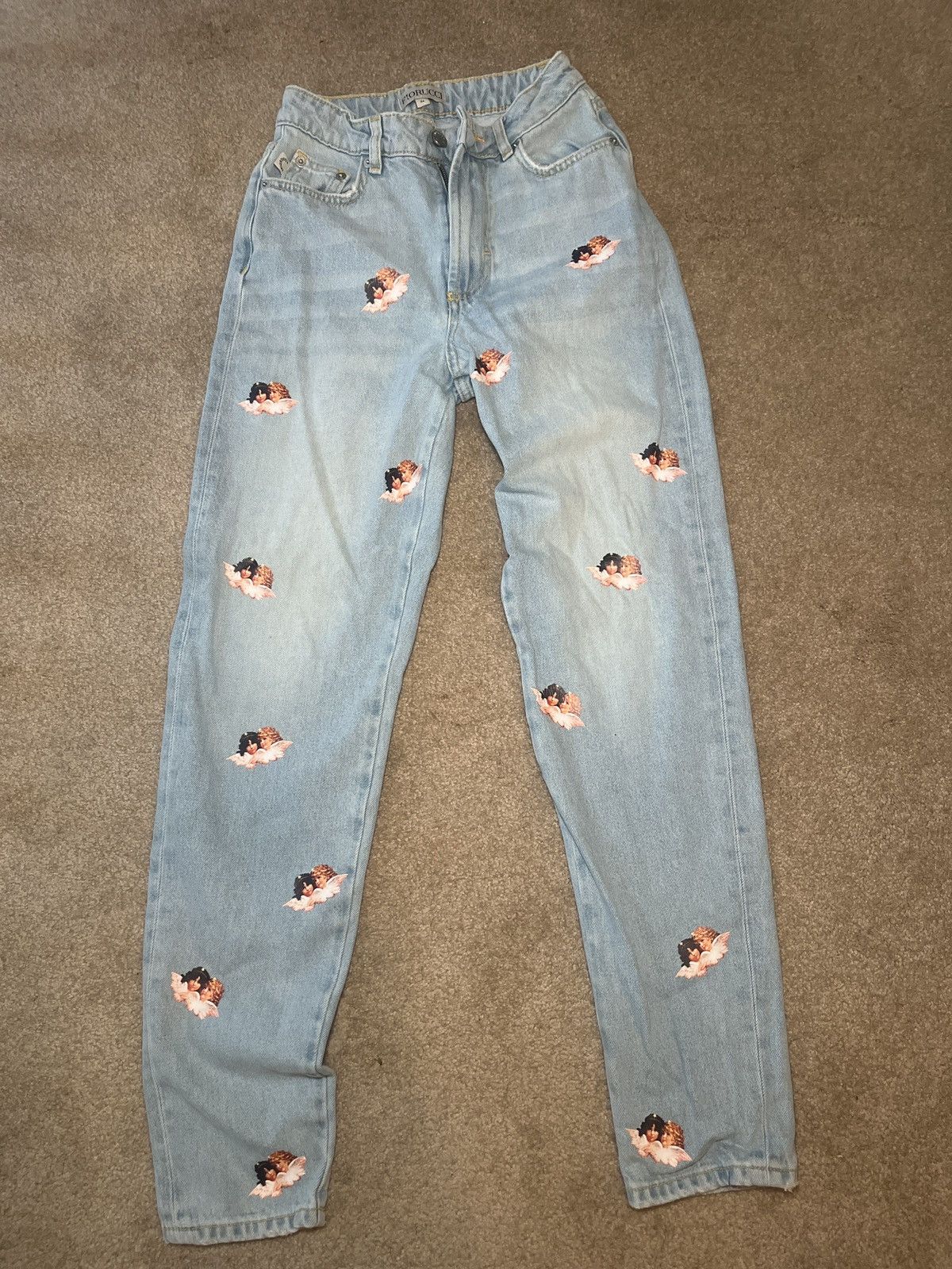 image of Fiorucci Mini Angel Tara Jeans in Denim, Women's (Size 24)