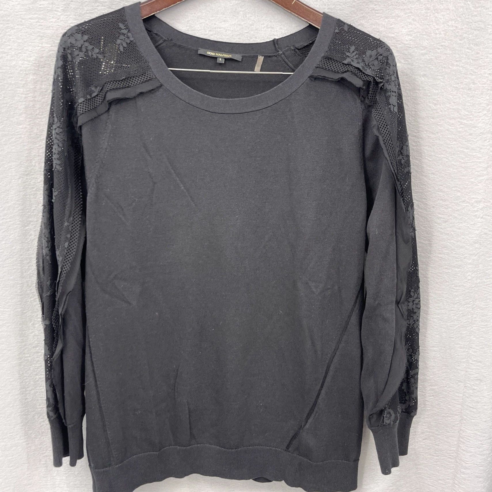 KOBI HALPERIN VINTAGE? (not vintage) Kobi Halperin Sweater Womens Large Lace Distressed Long Sleeve Knit Quiet Luxury Size L / US 10 / IT 46 - 5 Thumbnail