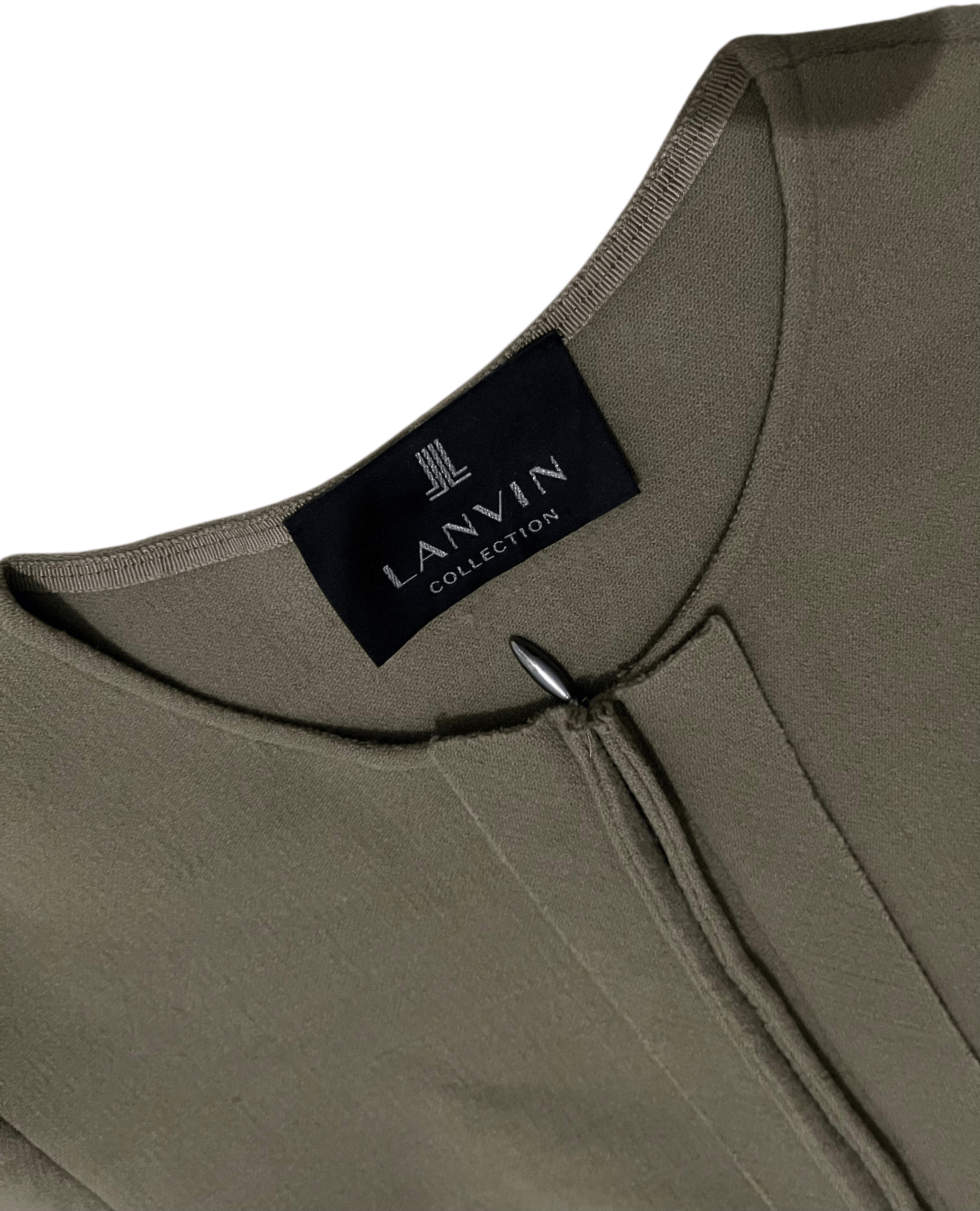 Lanvin Lanvin Collection 15 Taupe Collarless Structured Knit Jacket Size M / US 6-8 / IT 42-44 - 4 Thumbnail