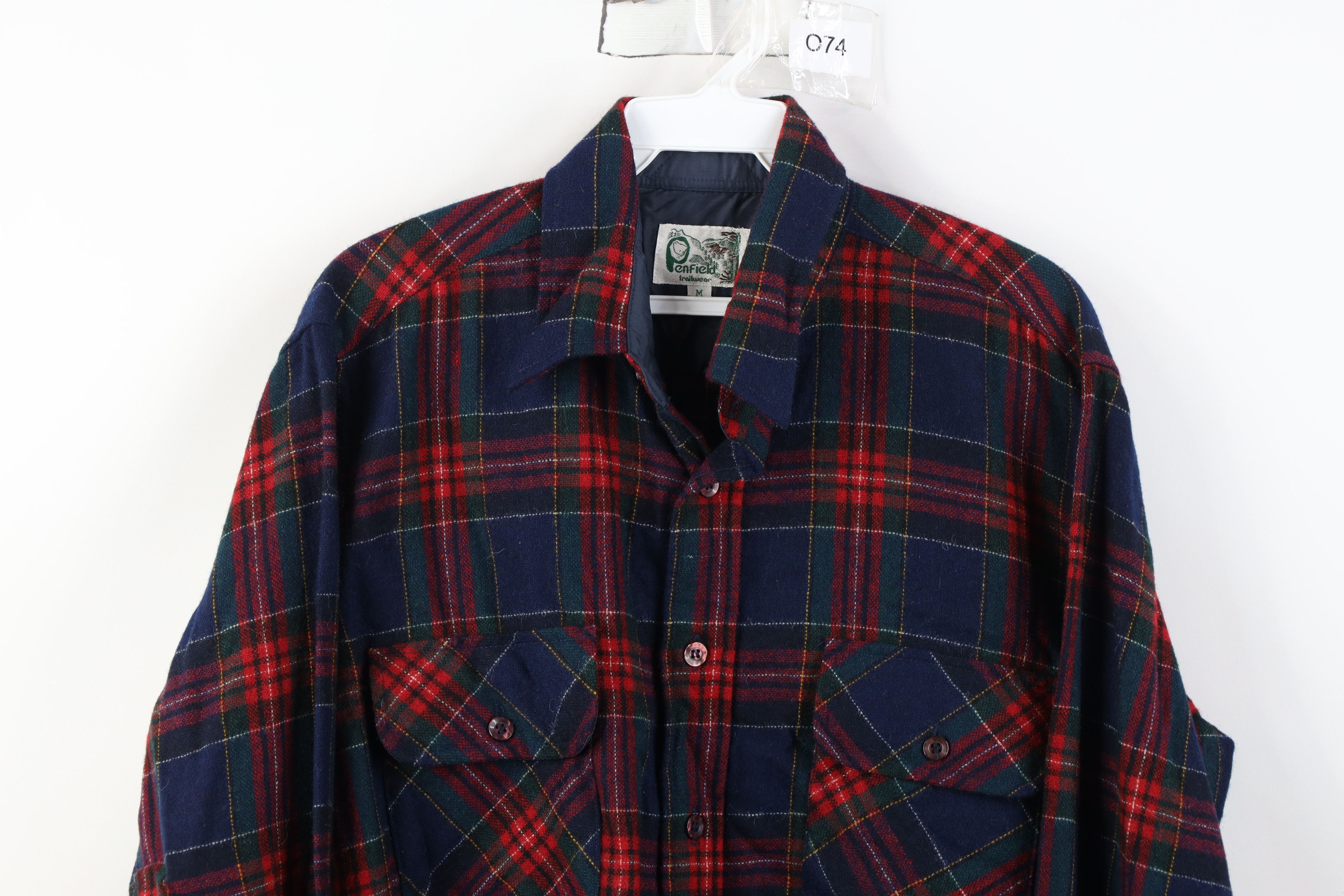 Vintage Vintage 70s Streetwear Knit Board Button Shirt Plaid Size US M / EU 48-50 / 2 - 2 Thumbnail