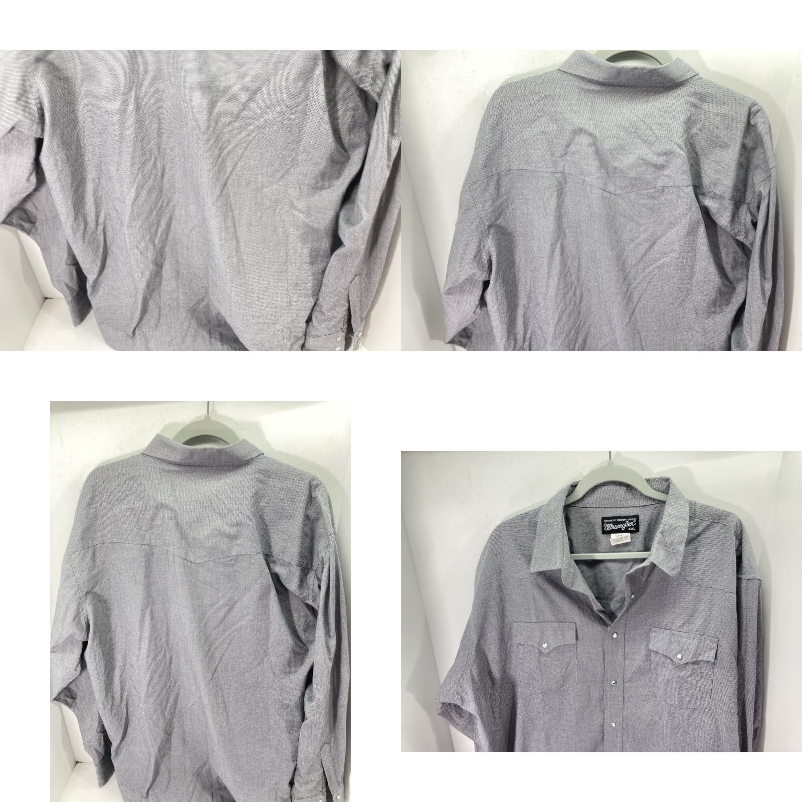 Wrangler Wrangler Shirt Men 2XL Pearl Snap Long Sleeve Gray Western Rodeo Button-Up Mens Size US XXL / EU 58 / 5 - 8 Thumbnail