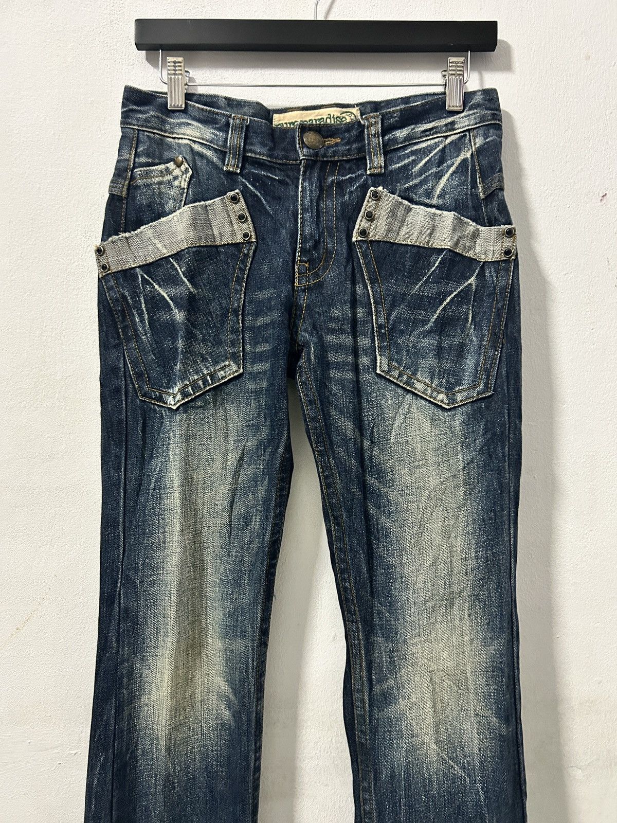 If Six Was Nine Pure paradise flared jeans punk japan style Size US 29 - 3 Thumbnail