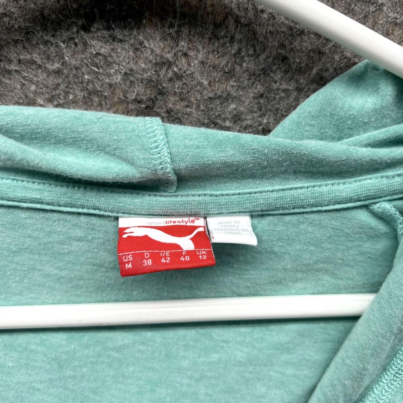 Puma VINTAGE? No. Puma Sweater Women Medium Teal Blue Hoodie Sweatshirt Pullover Sportlifestyle Size M / US 6-8 / IT 42-44 - 2 Thumbnail